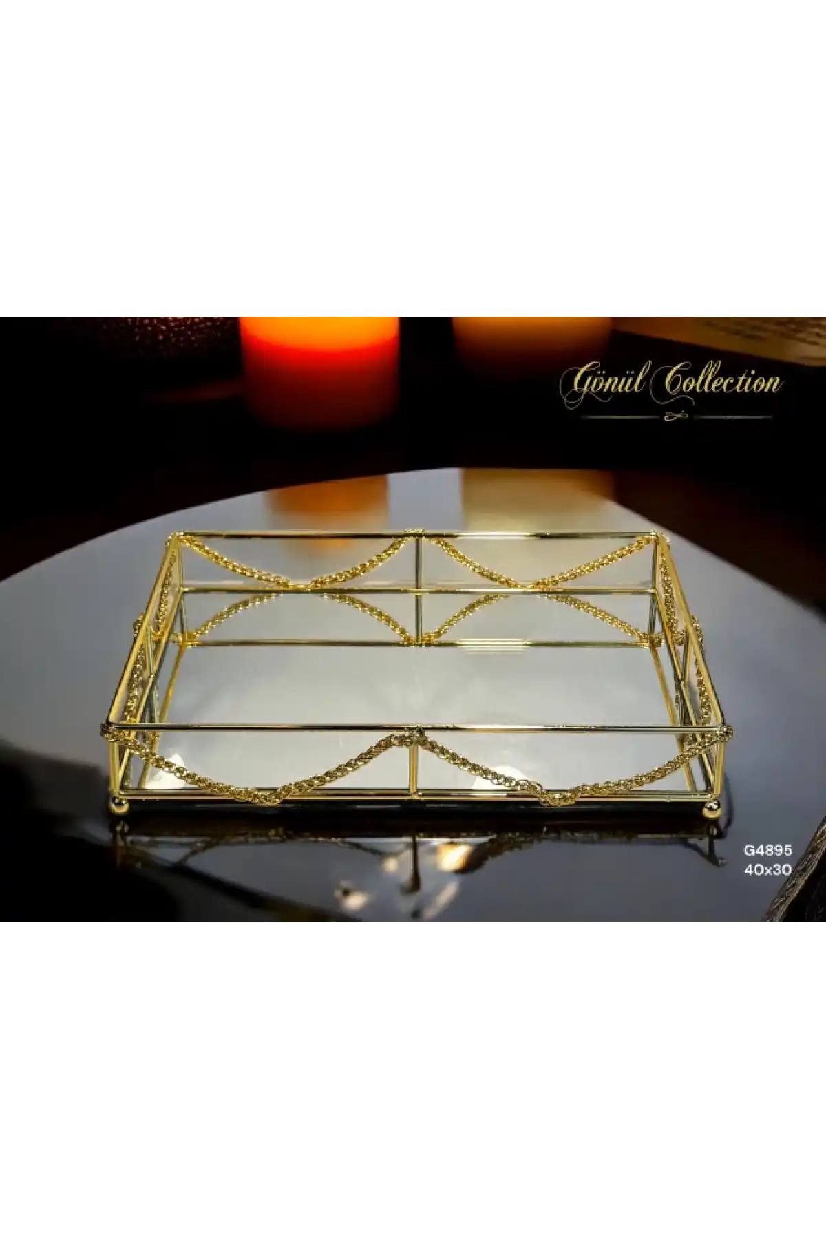 Gnl Aynalı Tepsi 40x3x6cm