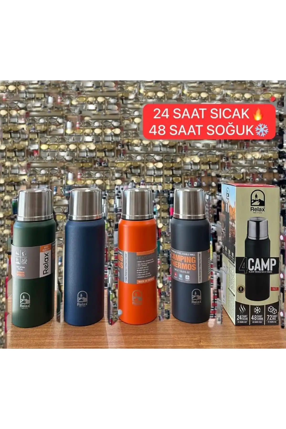 Cok Çelik 1 lt Kamp Termosu