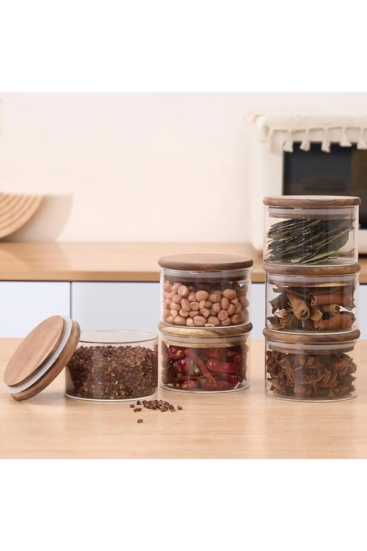 Mien 6 Parça Borosilikat Cam Kavanoz 300cc