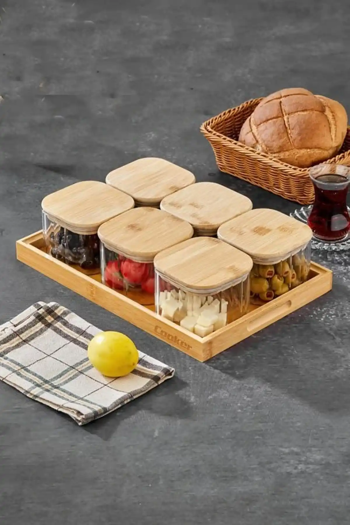 Cok Porselen 6lı Cam Kahvaltılık