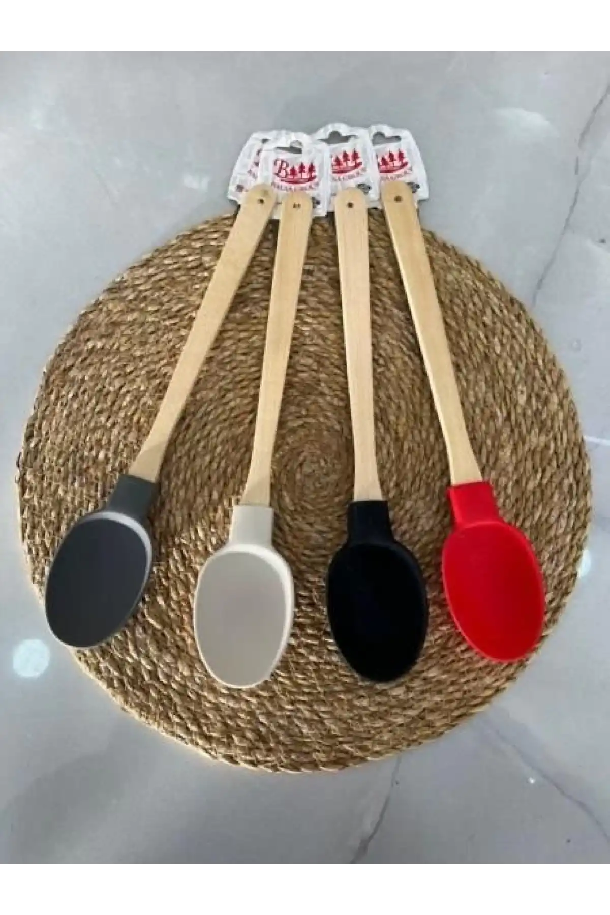 Balsa Silikon Uçlu Ahşap Spatula Kaşık