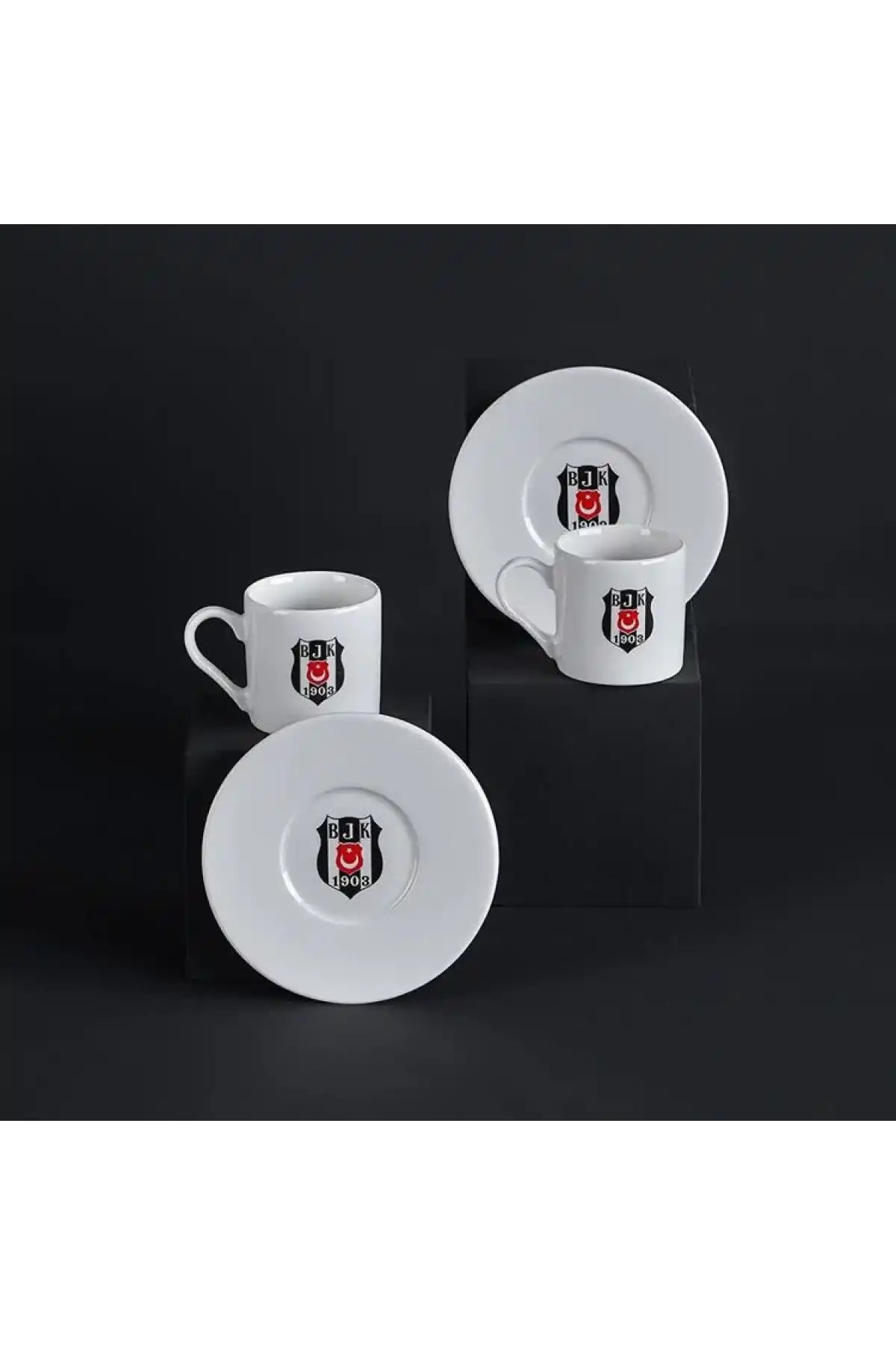 Nev BJK Arma Logo 2li Kahve Fincan Seti