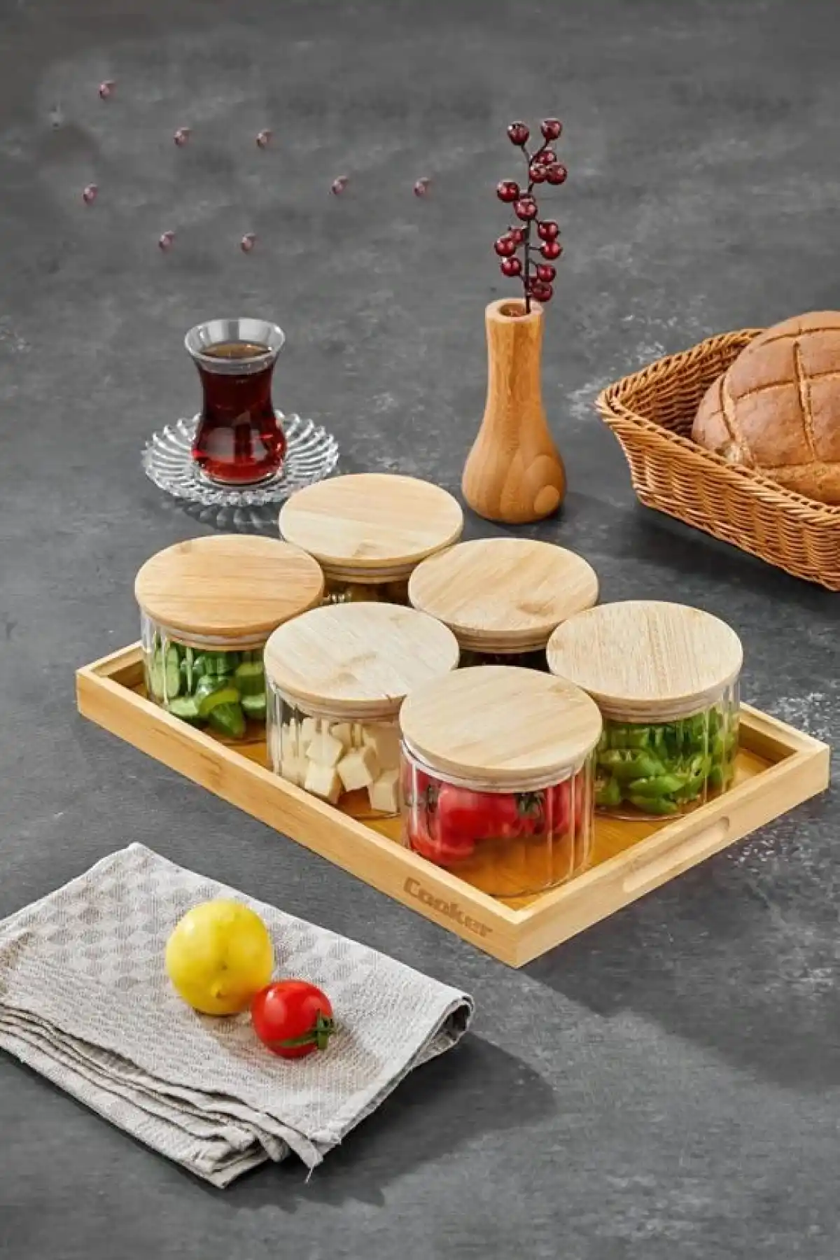 Cok Porselen 6lı Cam Kahvaltılık