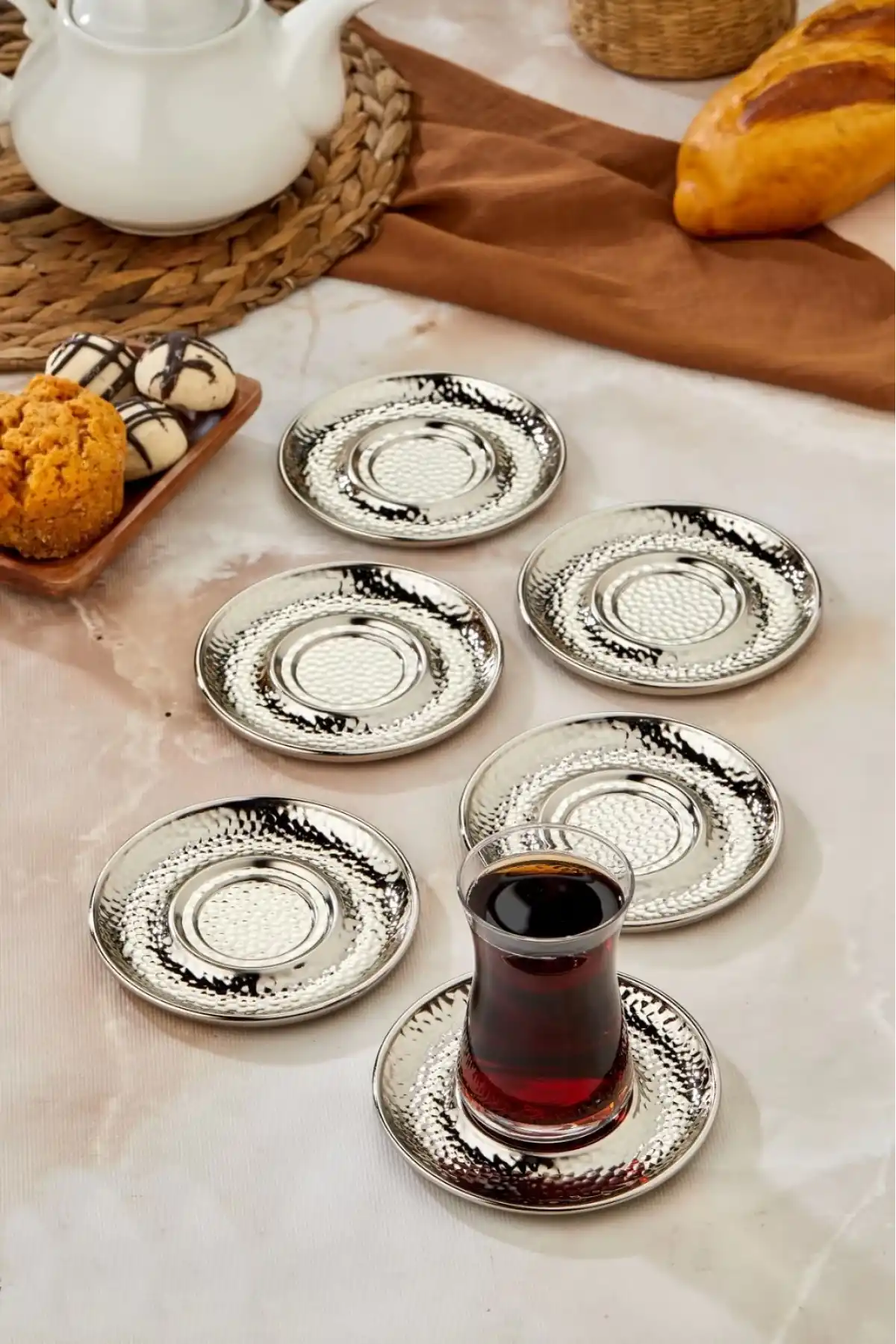 Cooker CKR3577 Dövme Desen Çay Tabağı 6lı