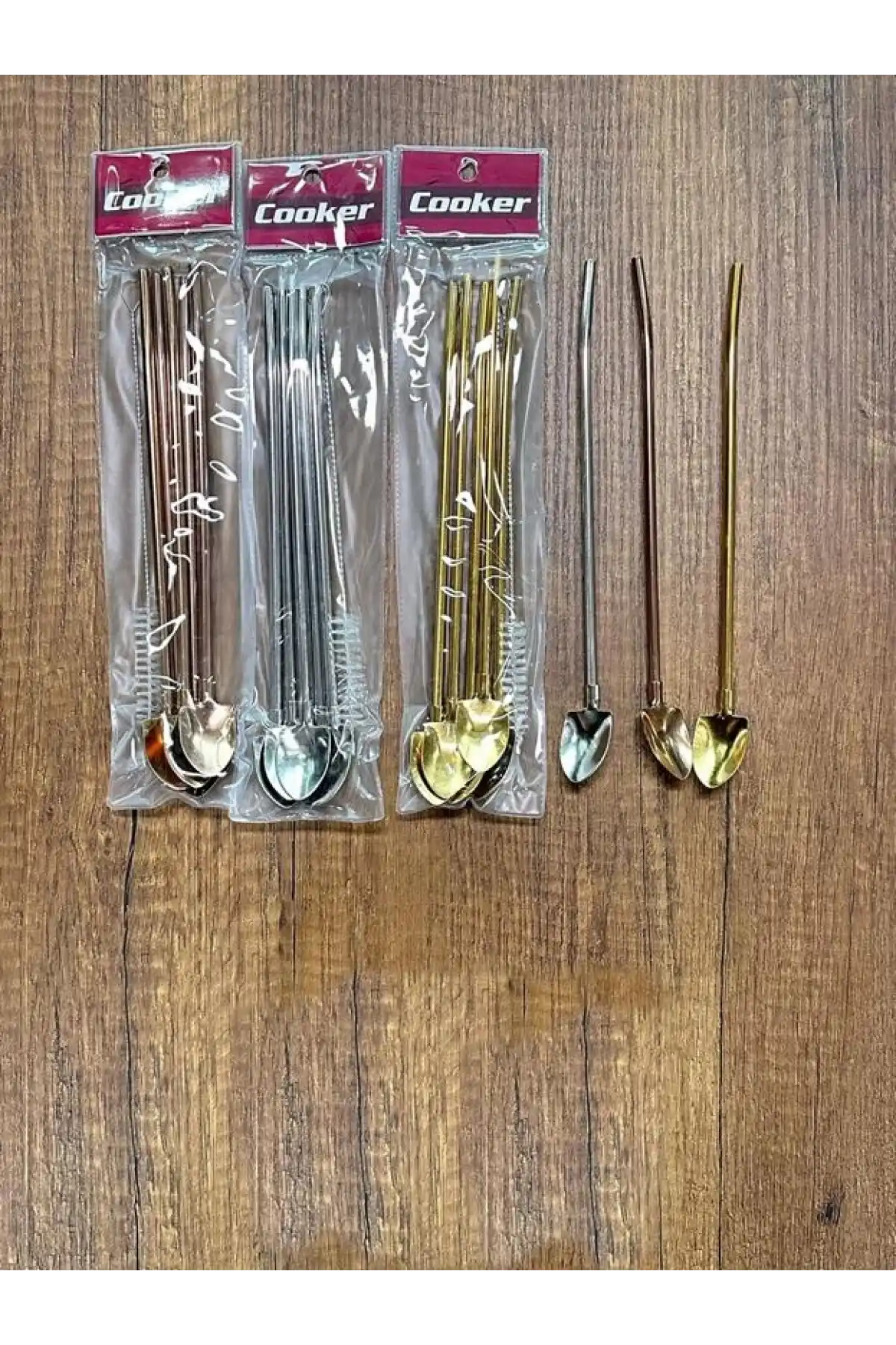 Cooker Kalp Detaylı Çelik Pipet 6lı