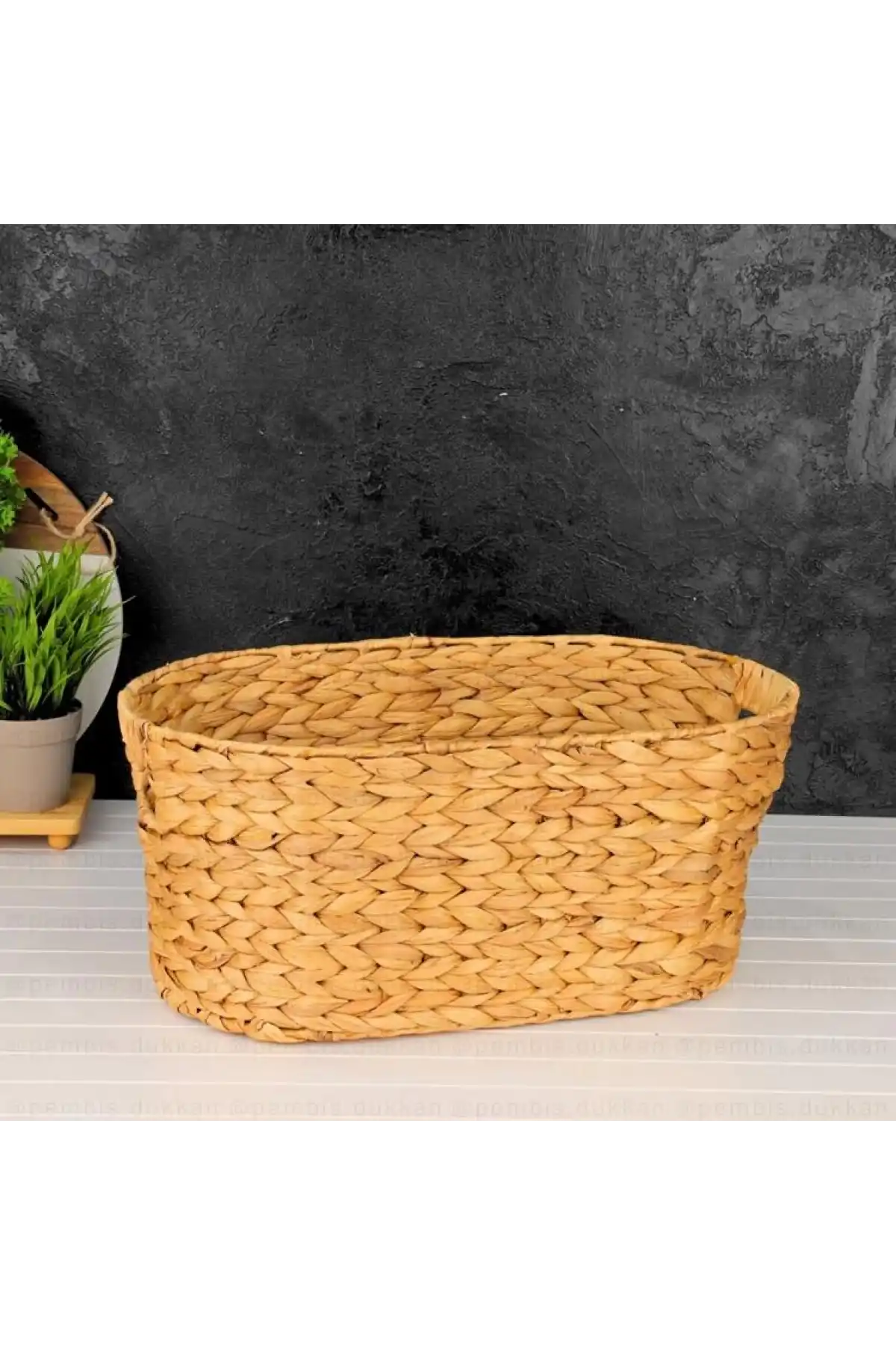Mien Oval Küçük Hasır Sepet 45x19 cm