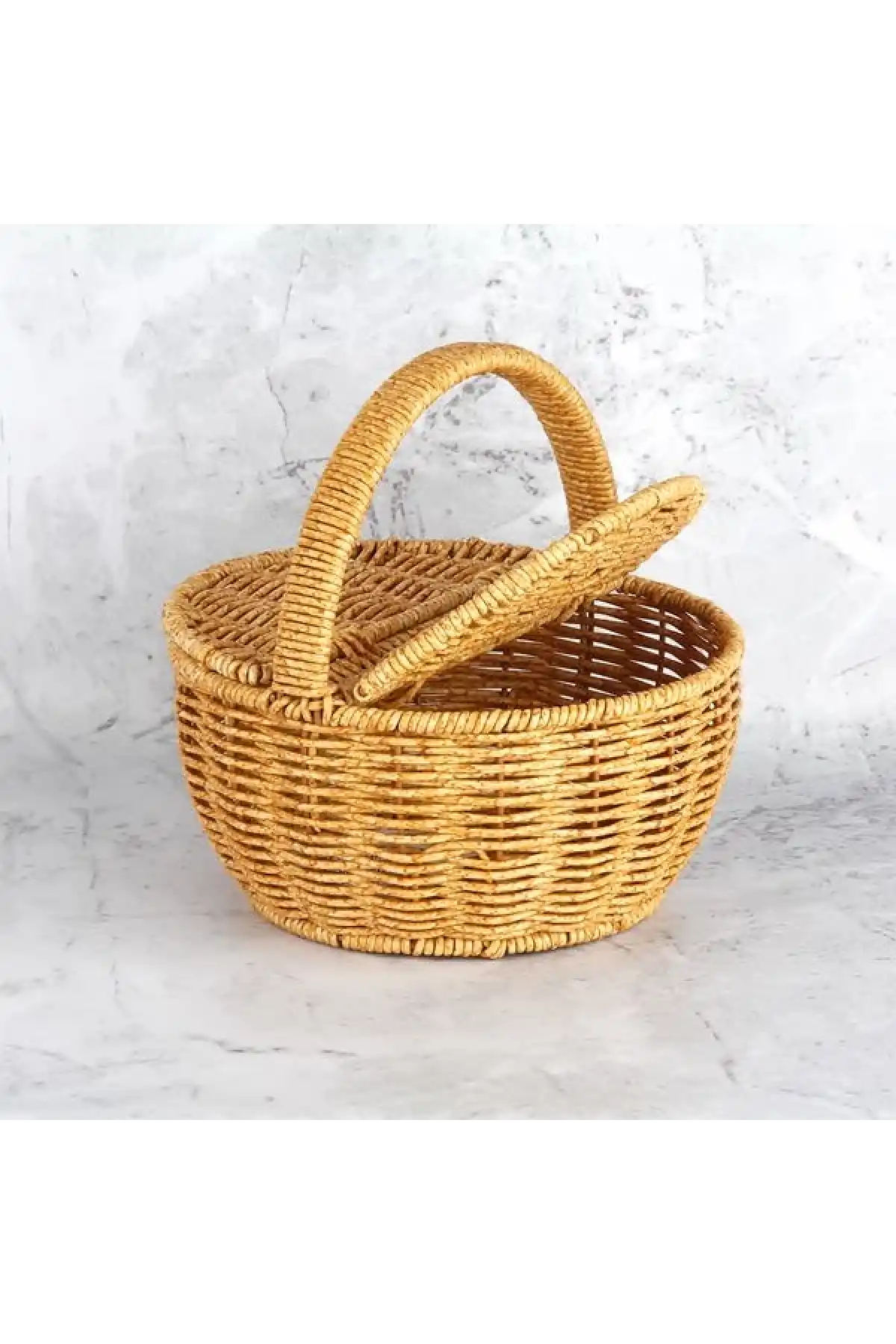 Mien Yuvarlak Kulplu Sepet