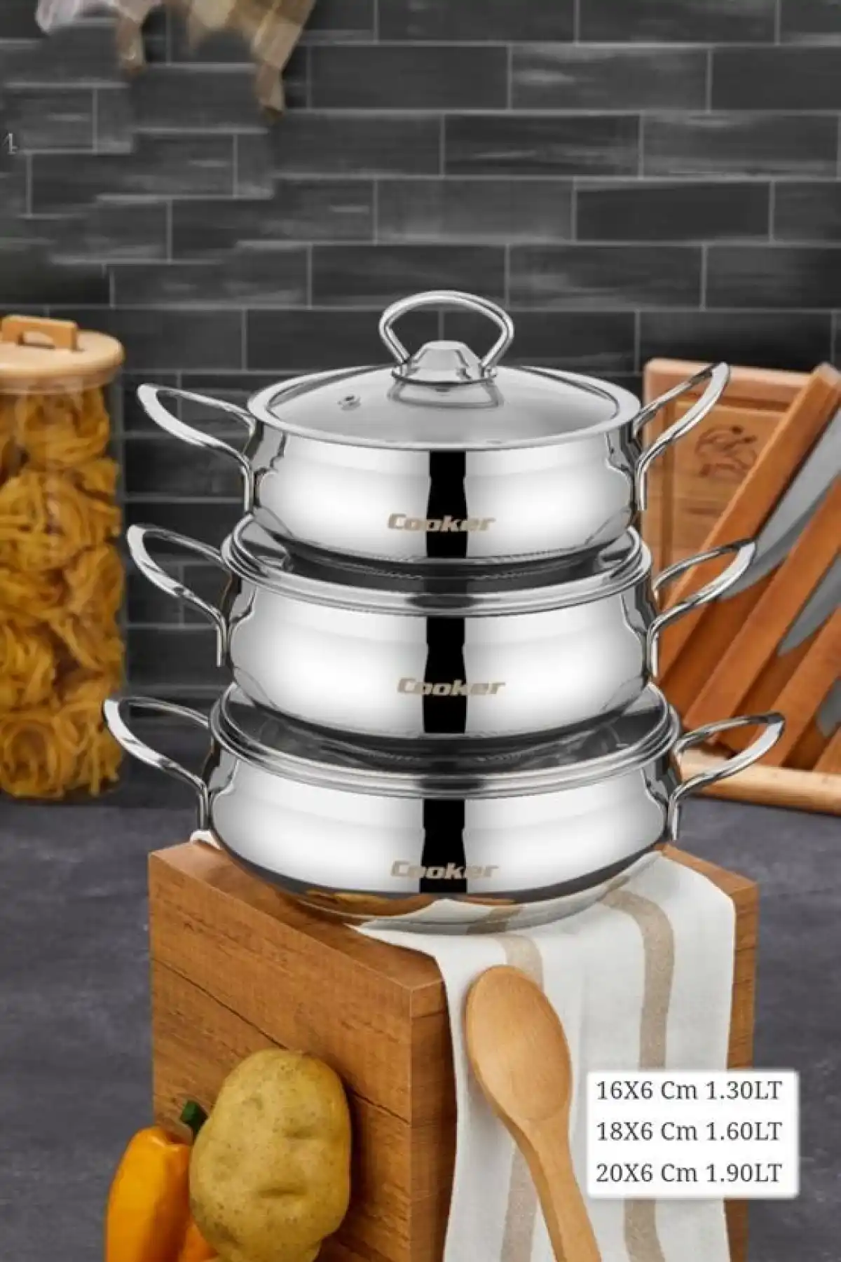 Cok Lara Çelik 3lü Sahan Set