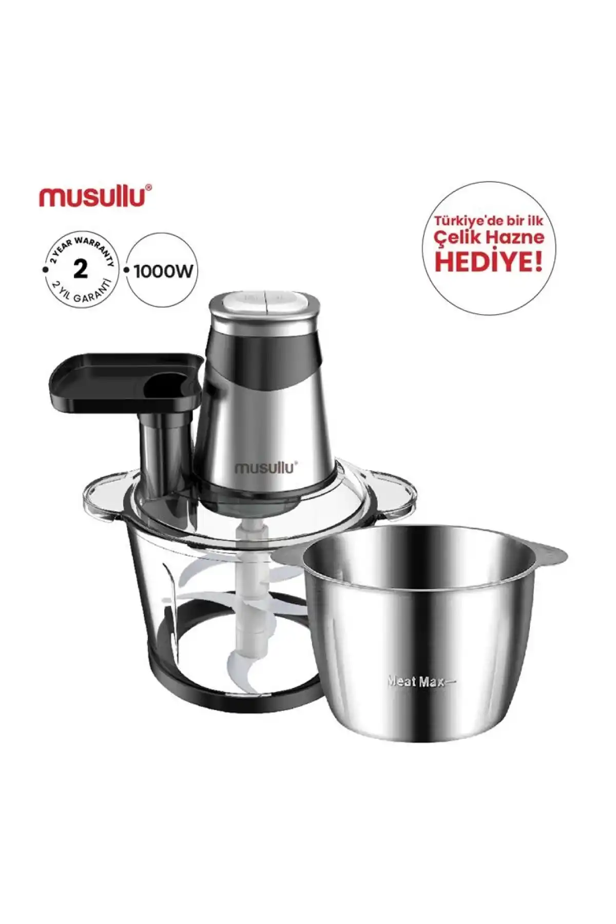 Musullu Rendeli Doğrayıcı 1000W 3lt
