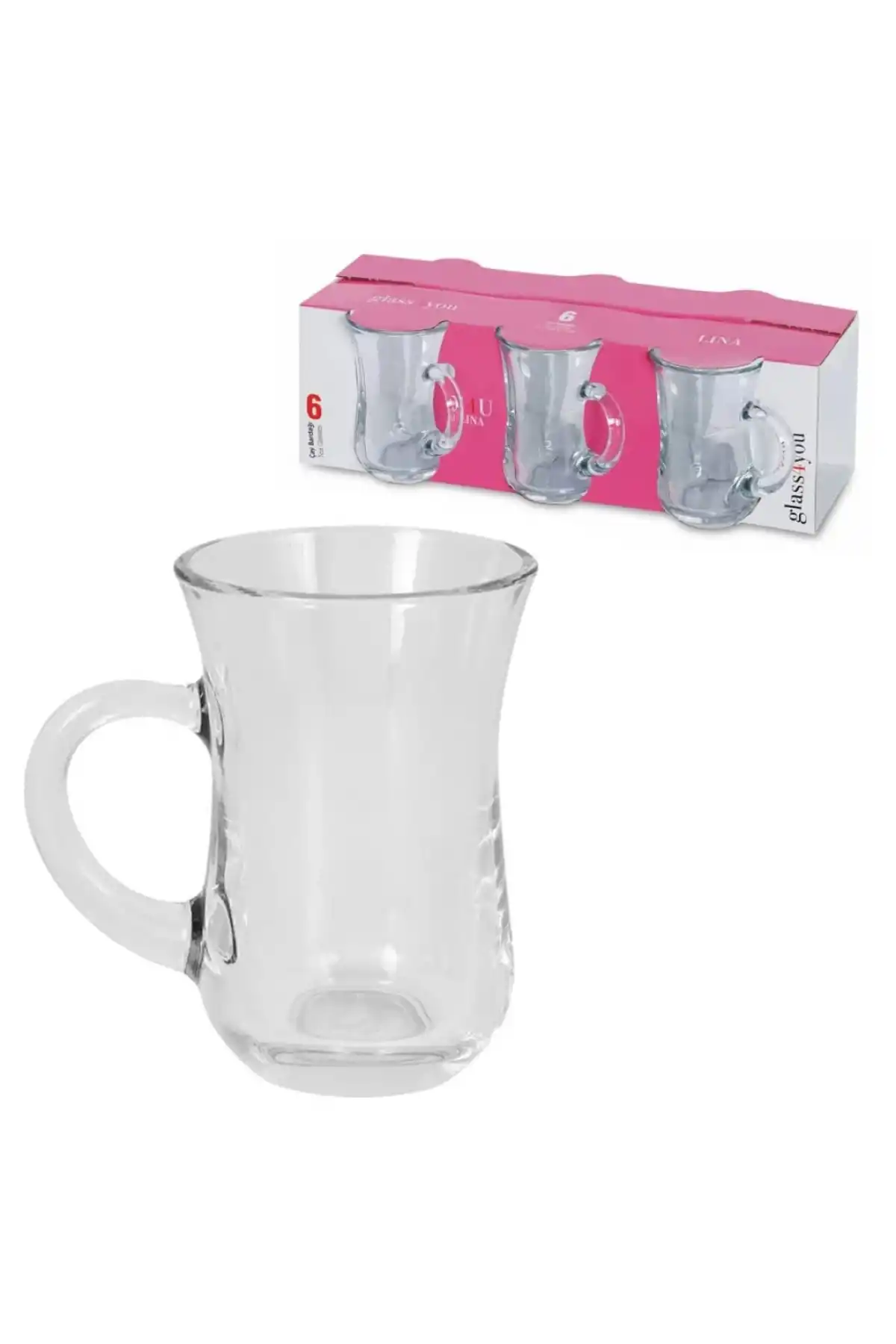 Paşabahçe 55783 Lina G4U Kulplu Çay Bardağı 140 cc 6lı