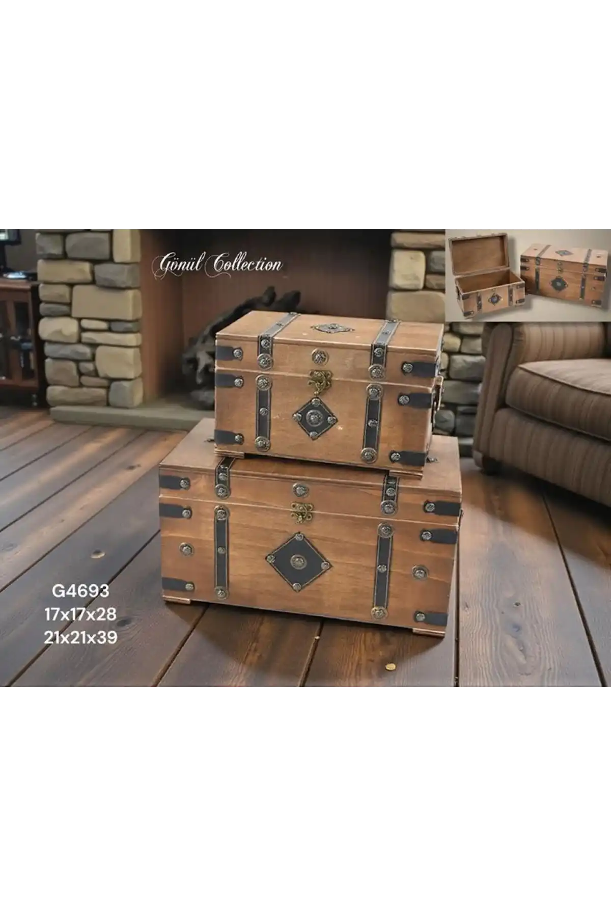 Gnl Ahşap Sandık 17x17x28cm