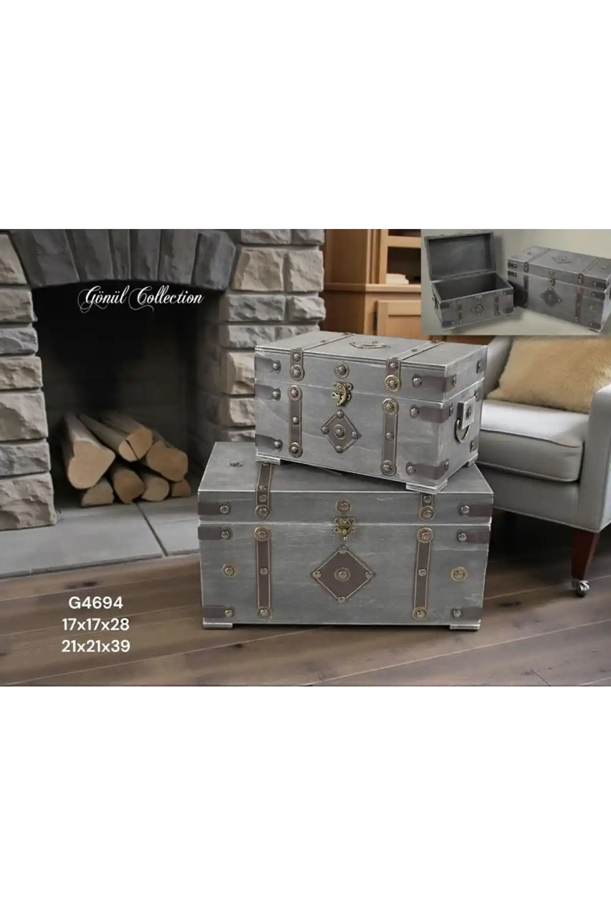 Gnl Ahşap Sandık 21x21x39cm