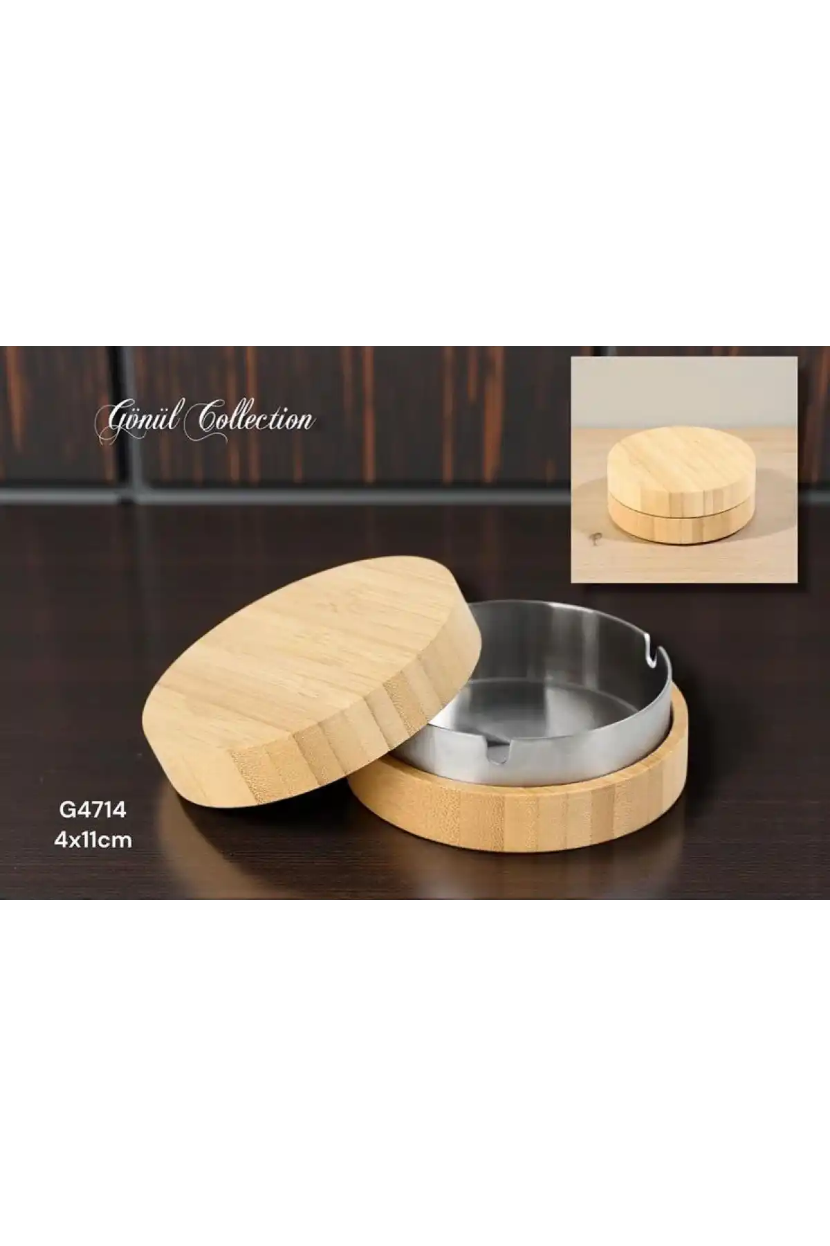 Gönül Mutfak Bambu Kapaklı Küllük 4x11 cm