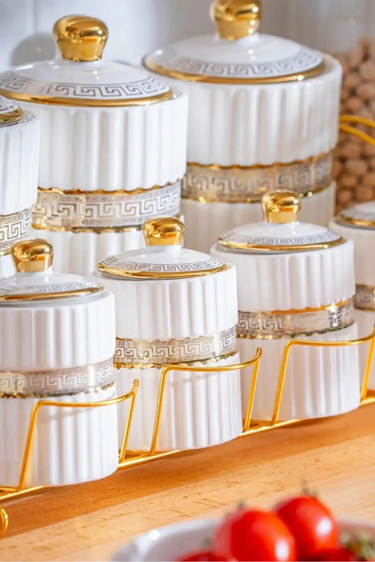 Acar Eva Gold Metal Standlı Baharatlık 7li