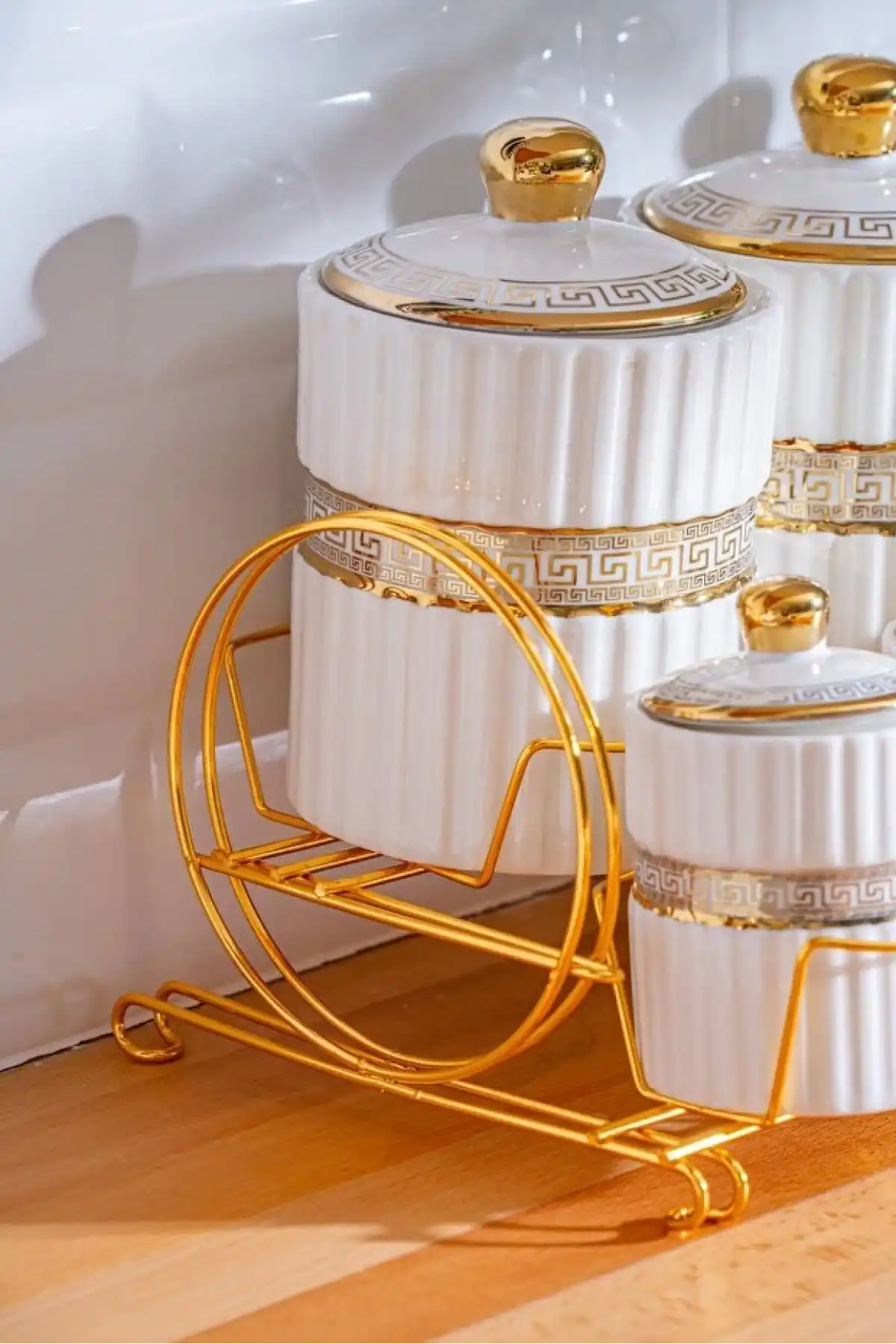 Acar Eva Gold Metal Standlı Baharatlık 7li