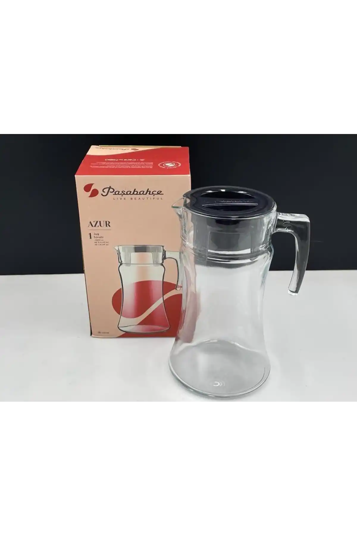 43018-1X6-Azur Gri Kapak Sürahi 1400cc