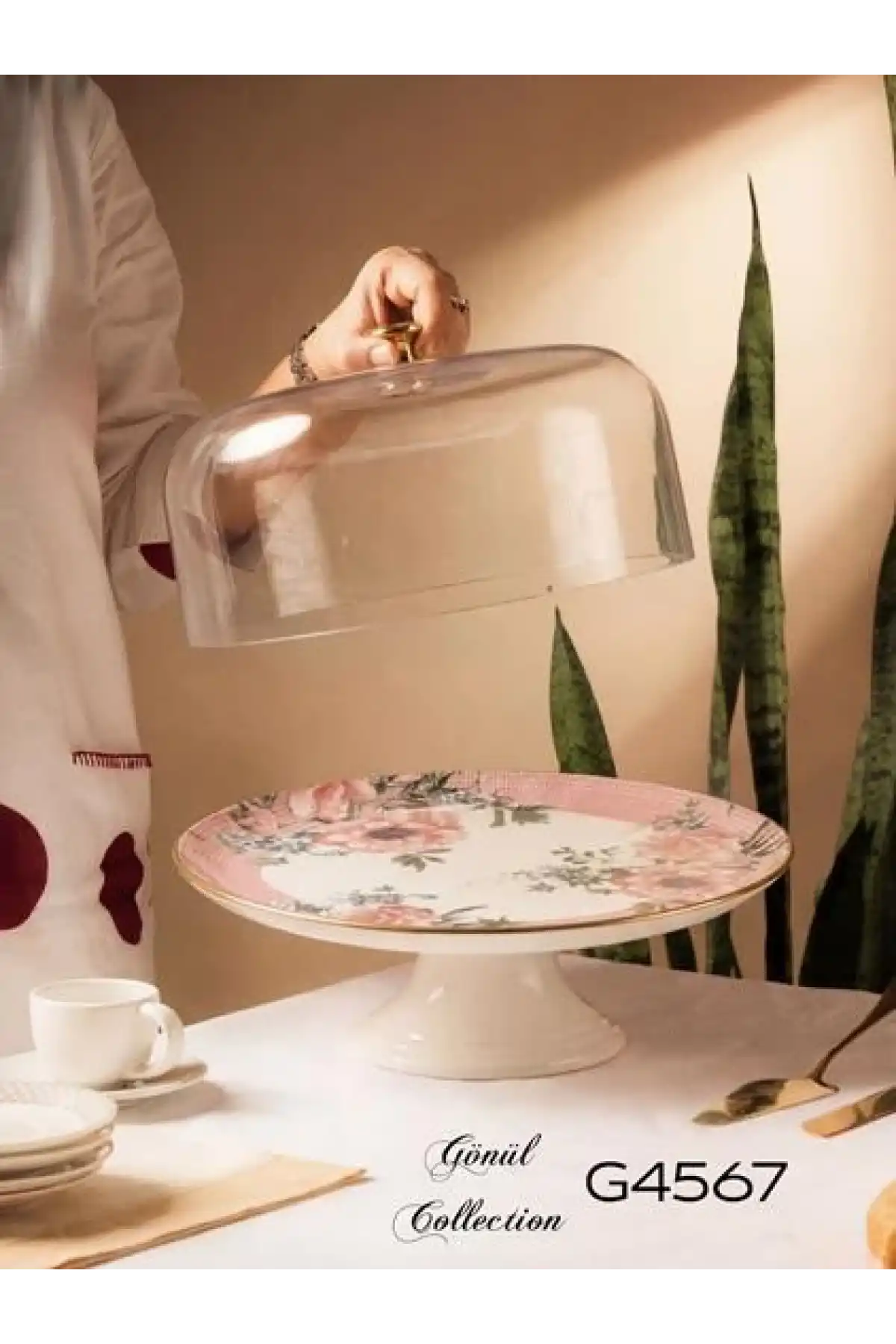 Gnl Magnolya Ayaklı Kek Fanusu