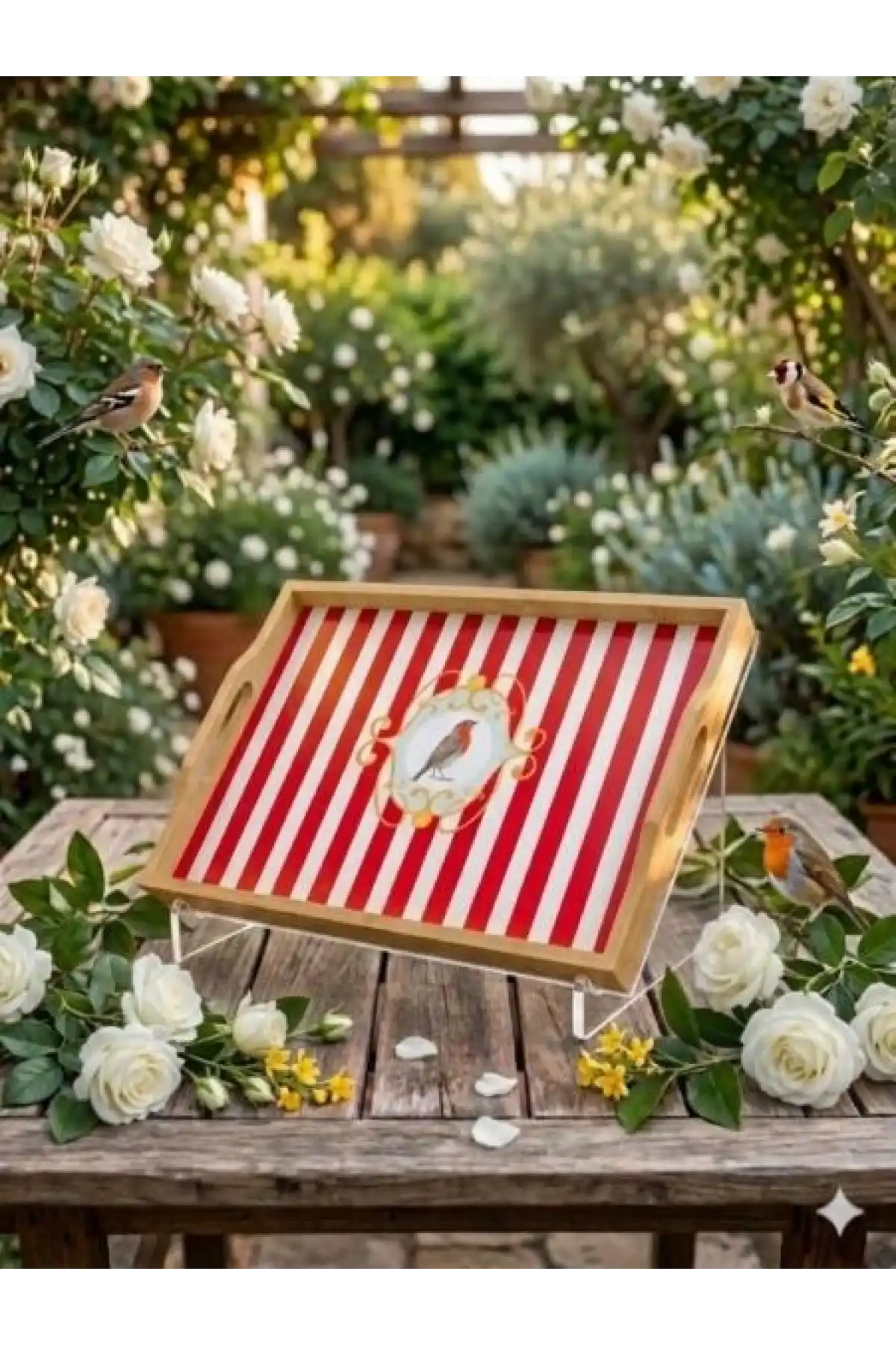 Bls Kuş Desenli Tepsi