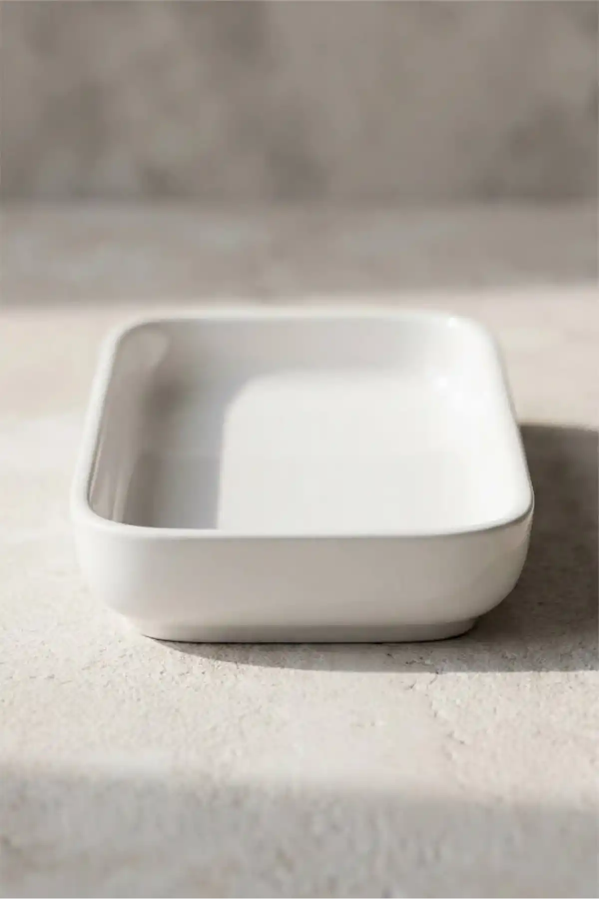Acar SCT5405 Pure Royal Porselen Dikdörtgen Beyaz Tabak 20x8 cm