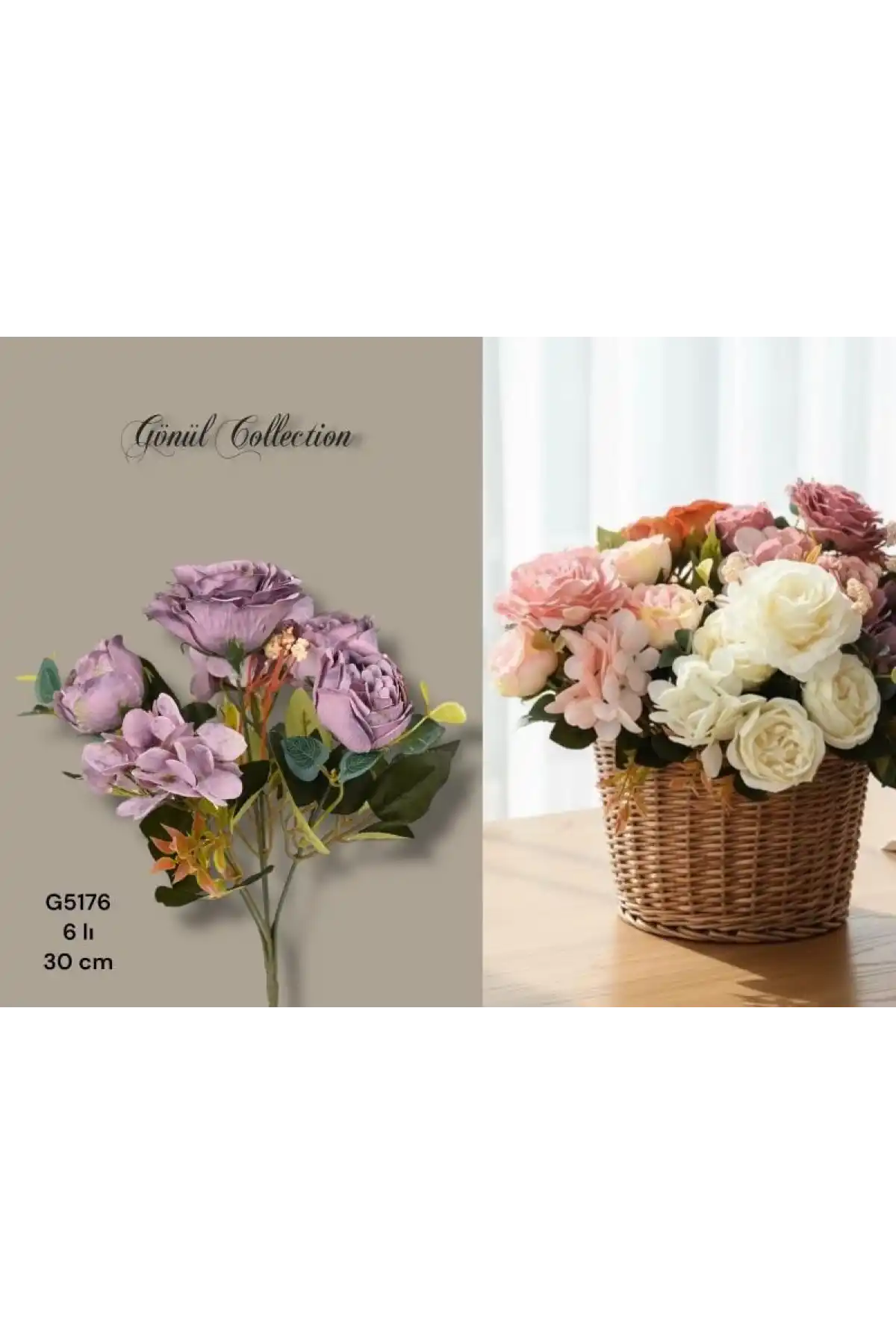Gönül Mutfak Mor Yapay Çiçek 30 cm