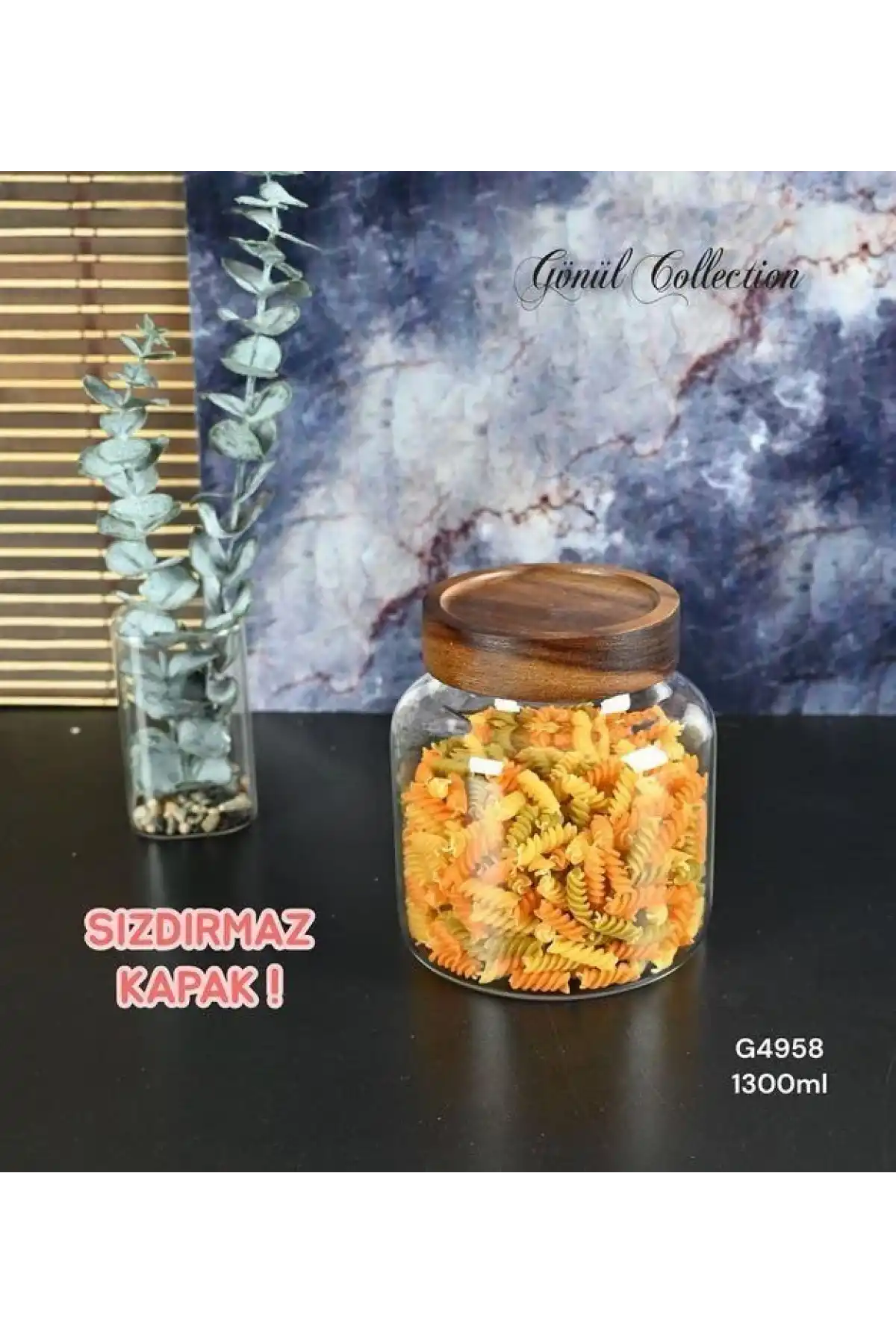 Gnl Bambu Kapaklı Kavanoz 13x13cm