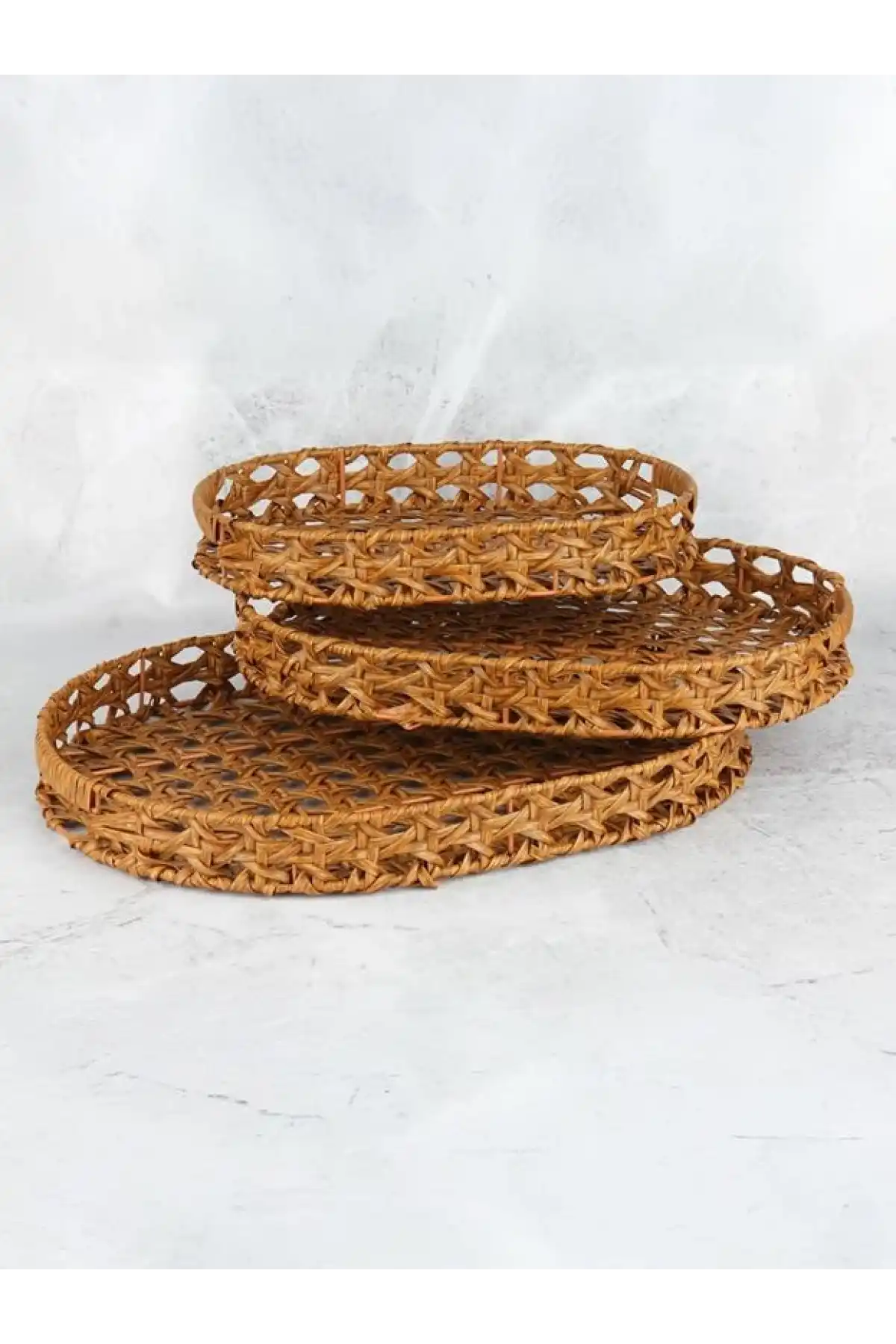 Mien 3lü Rattan Oval Sepet