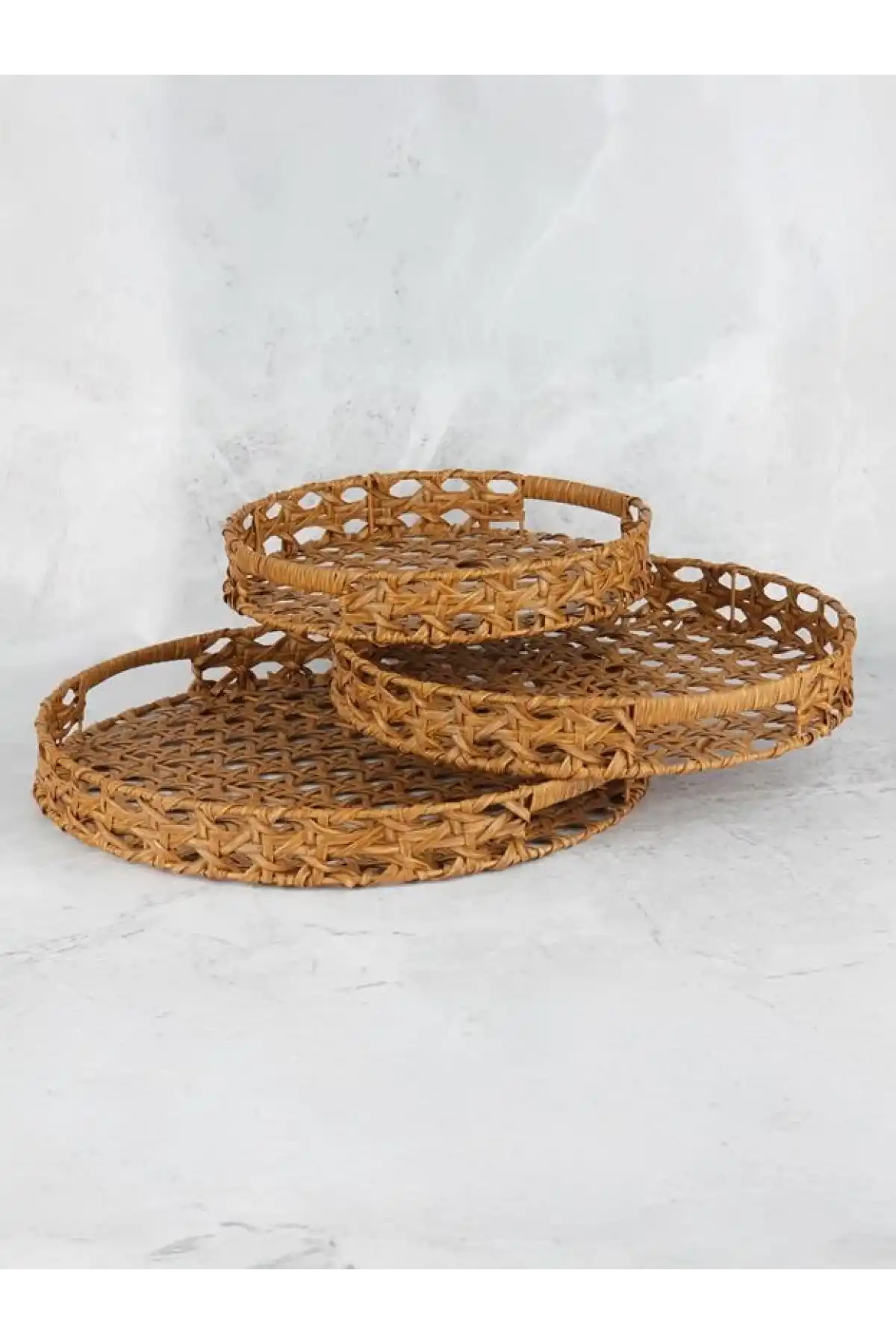 M.en 3lü Rattan Yuvarlak Sepet