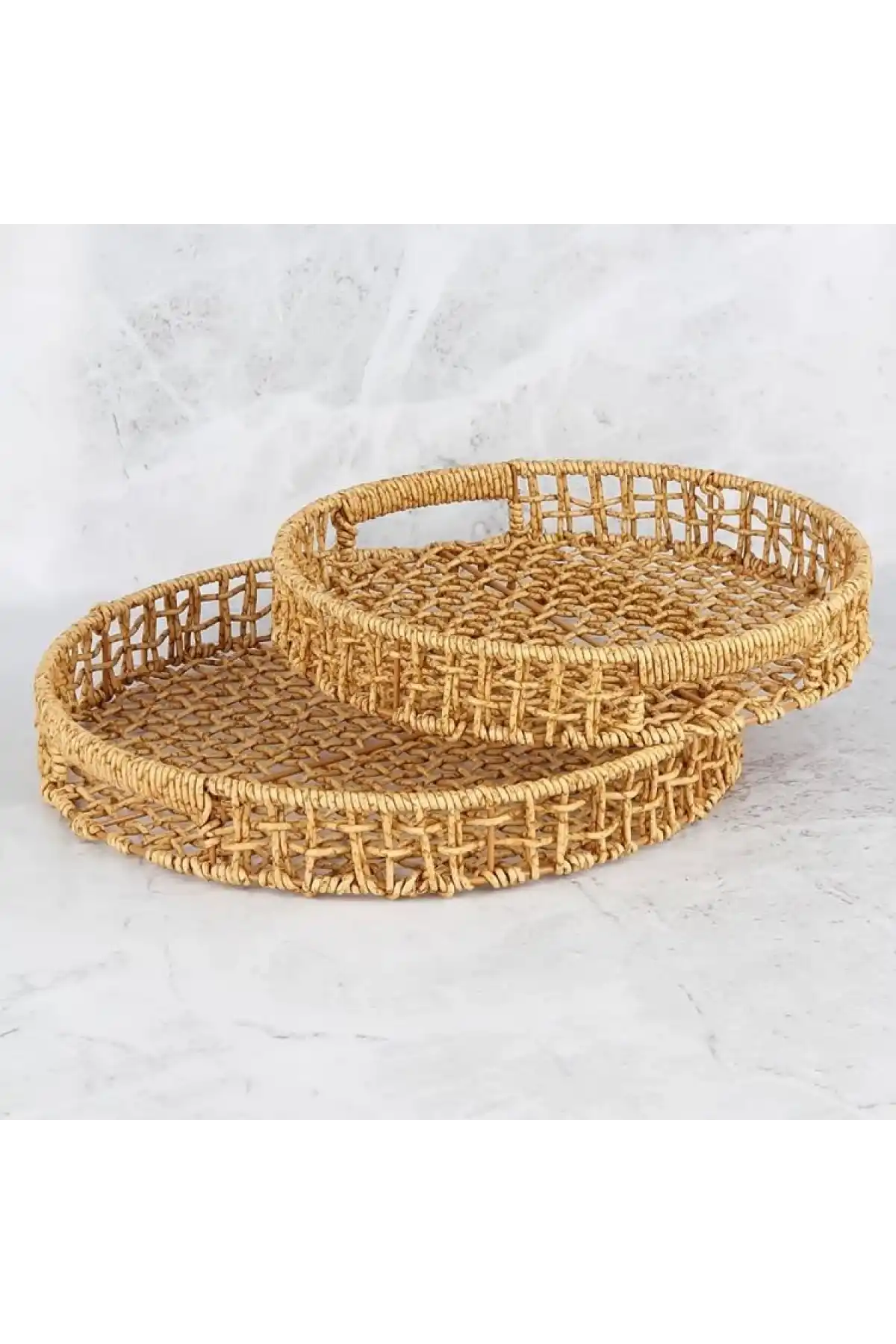 Mien 2li Oval Rattan Tepsi