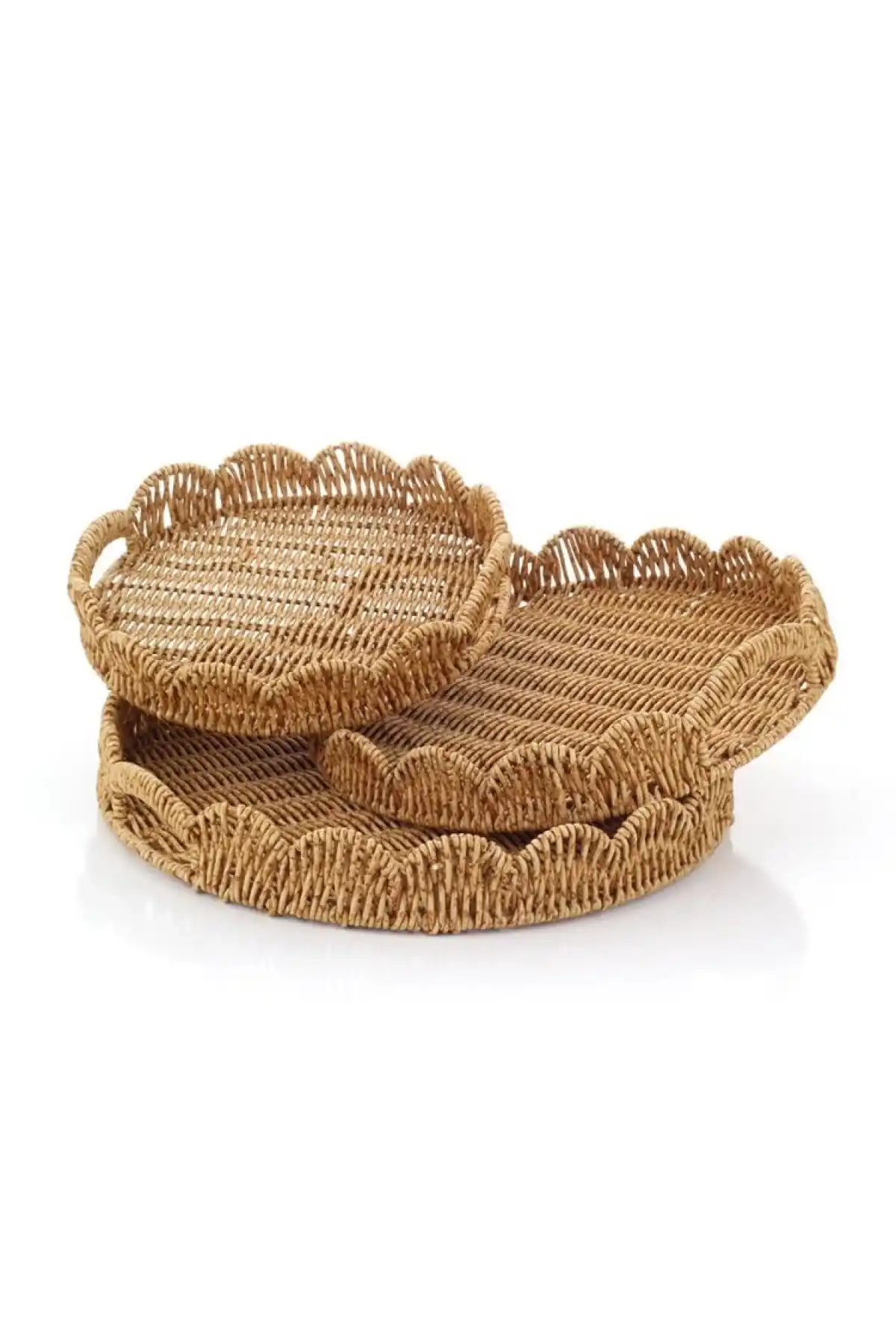 Mien 3lü Rattan Tepsi 25-30-35cm