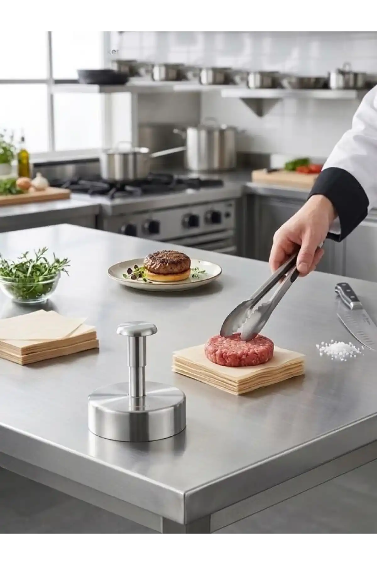 Cooker Çelik Hamburger Presi 10 cm