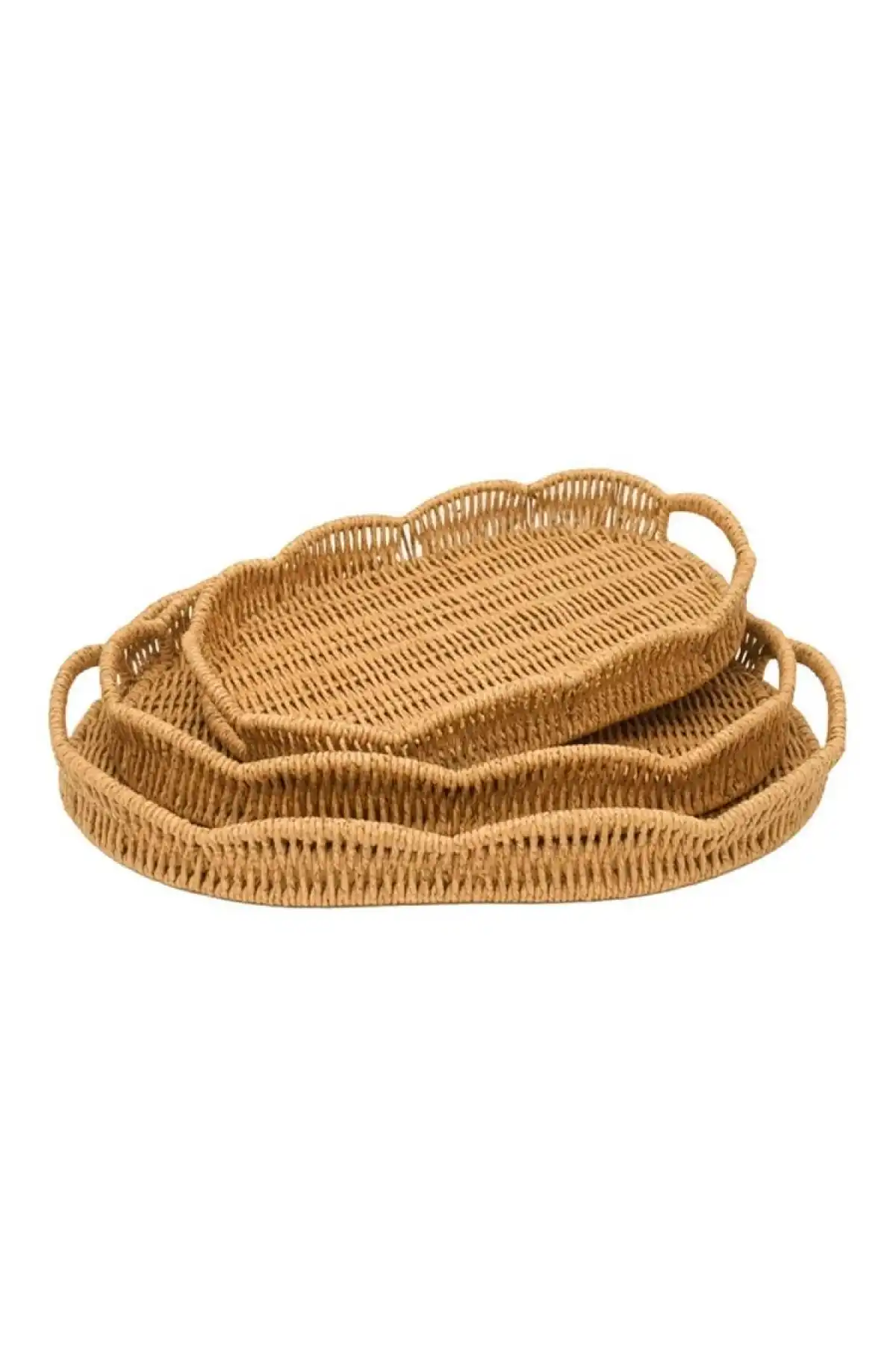 Mien Oval Rattan Tepsi Seti