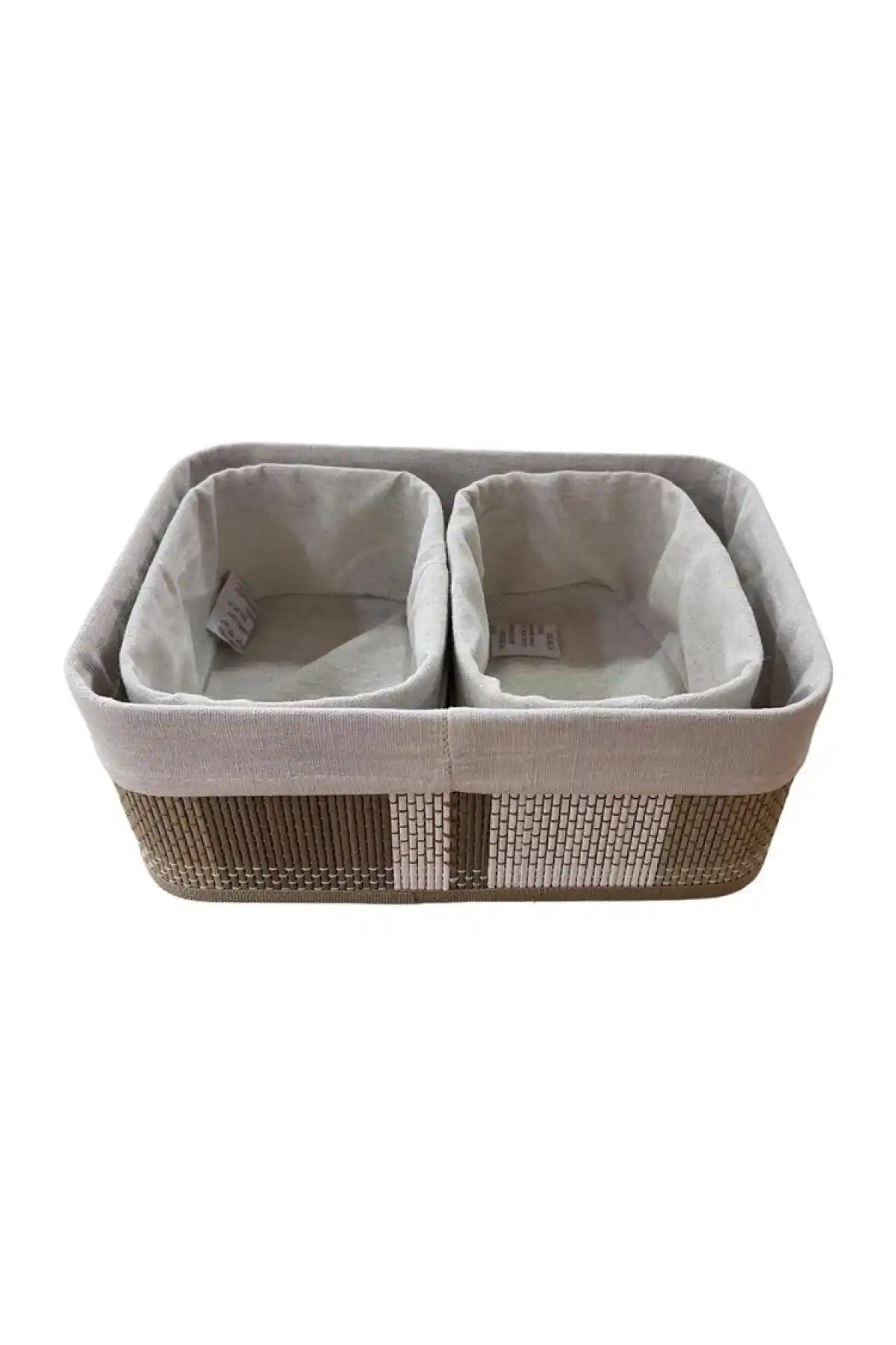 Cooker Dikdörtgen Gri Sepet Seti 3lü 30x20x12 cm