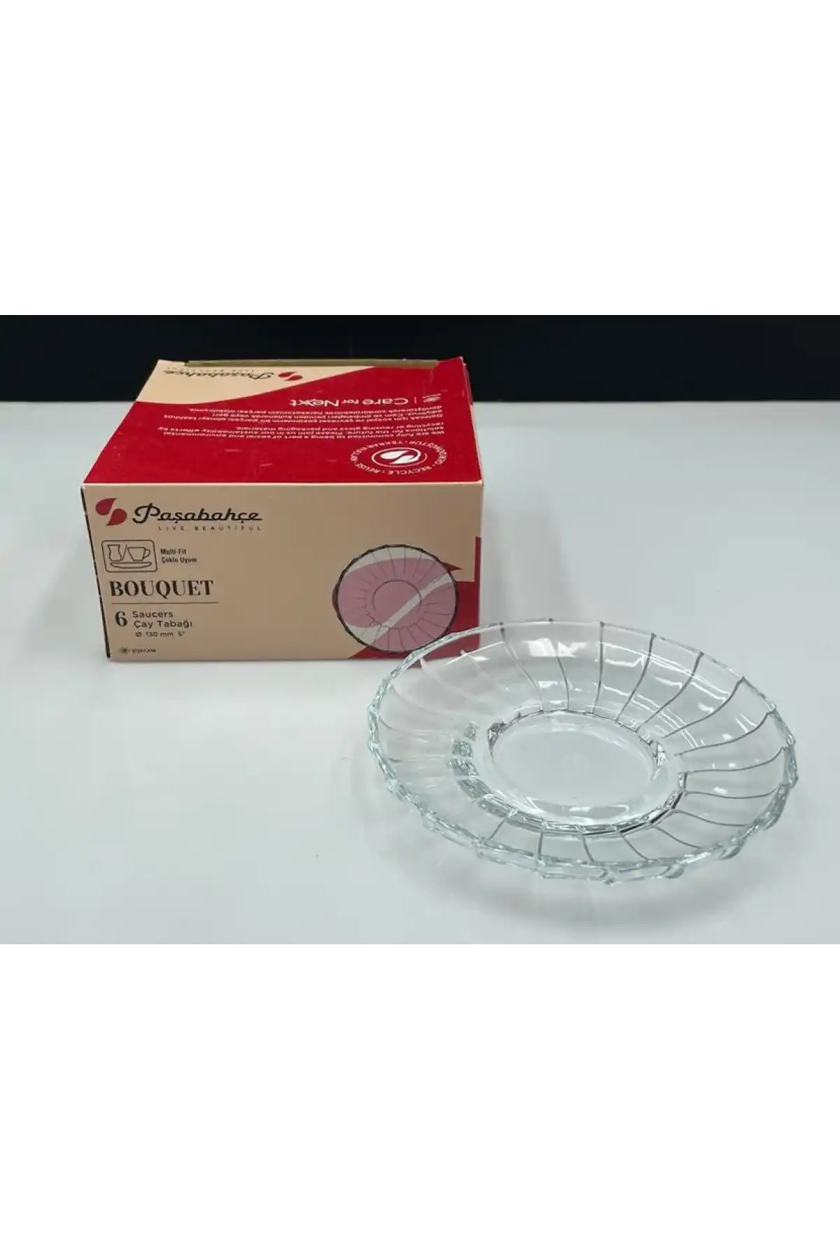 Paşabahçe Baquet Cam Çay Tabağı 6lı 13 cm