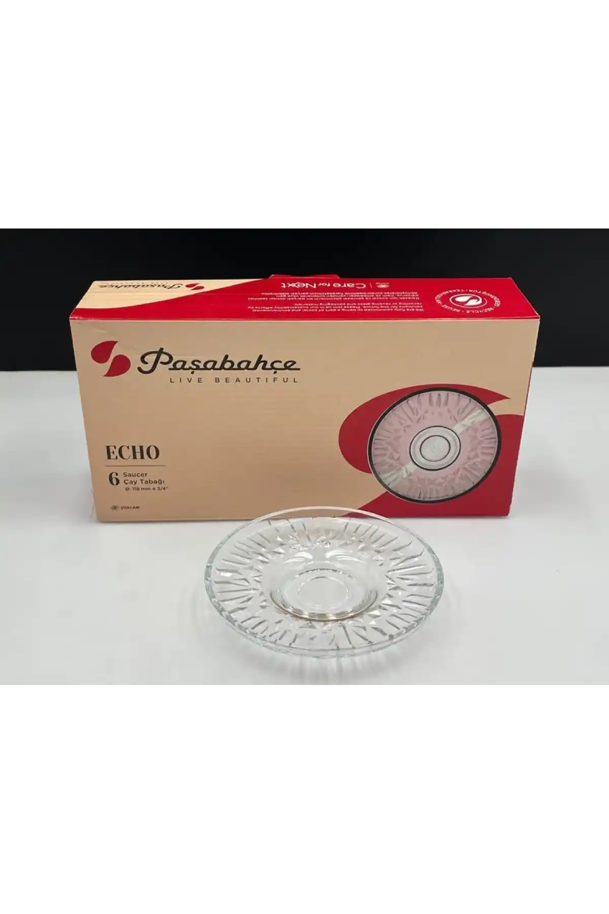 Paşabahçe 5445000 Echo Cam Çay Tabağı Seti 6lı 11 cm