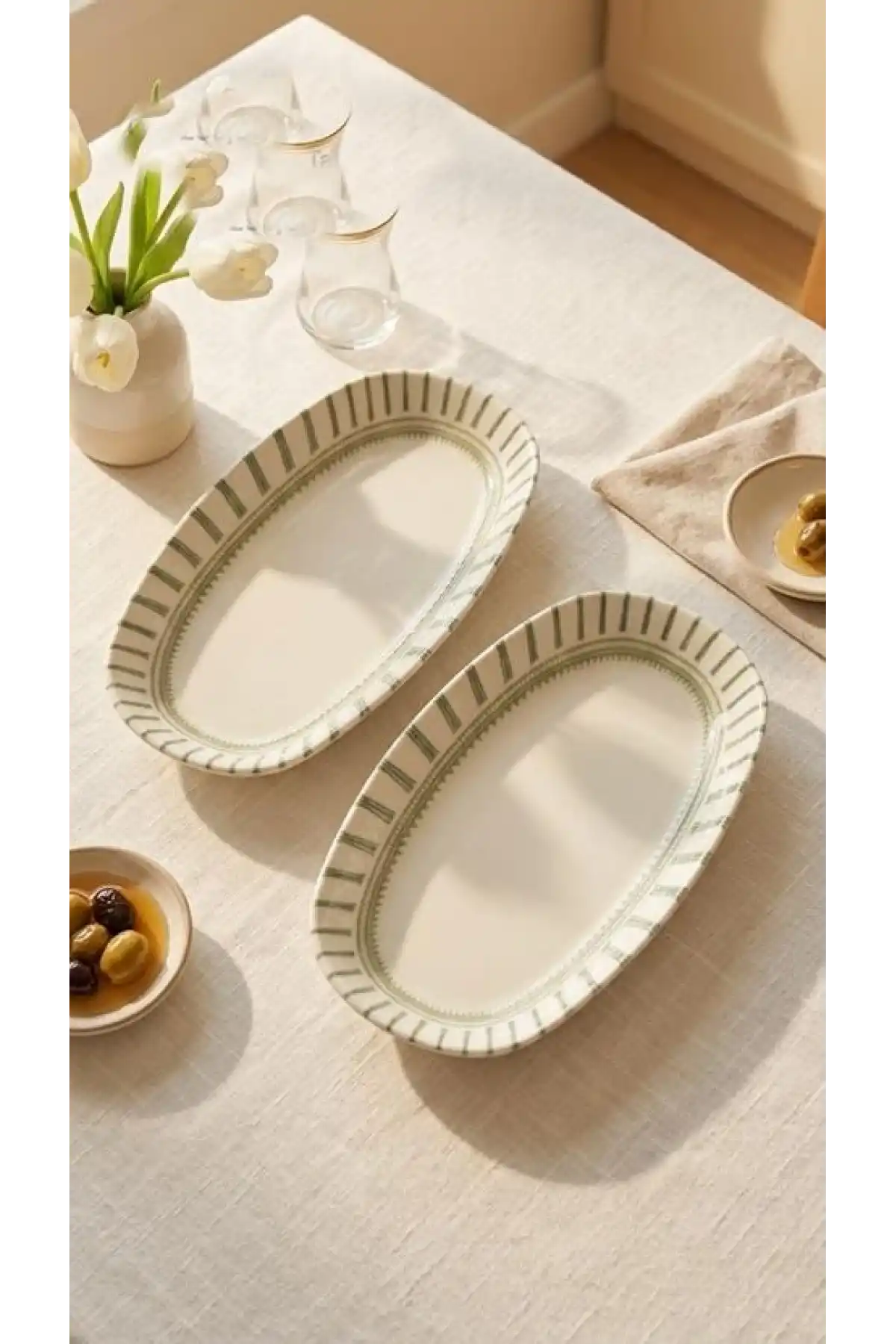 Cok 2li Porselen 25cm Kayık Tabak