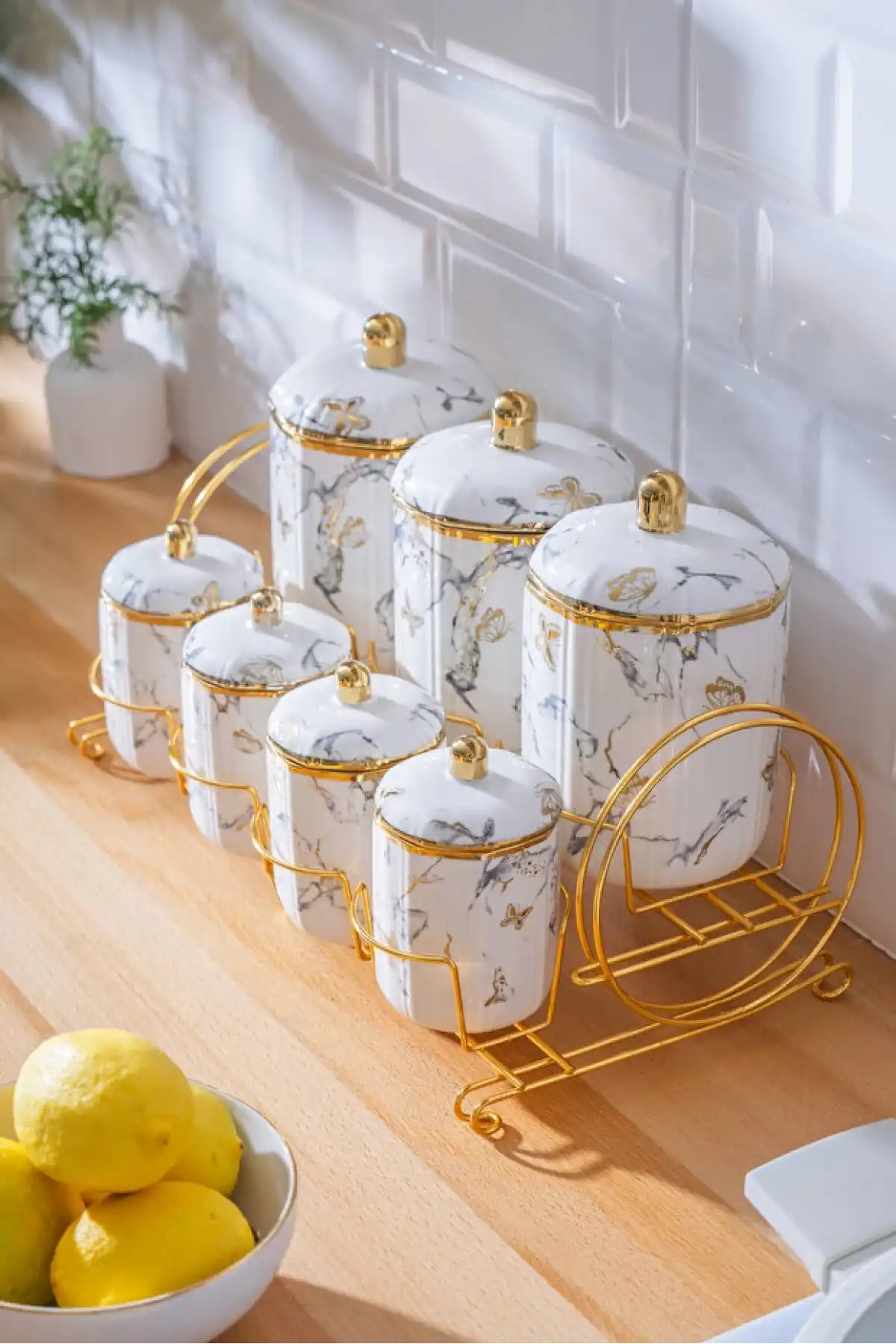 Acar Camel Standlı Porselen Baharatlık Takımı 7 Parça