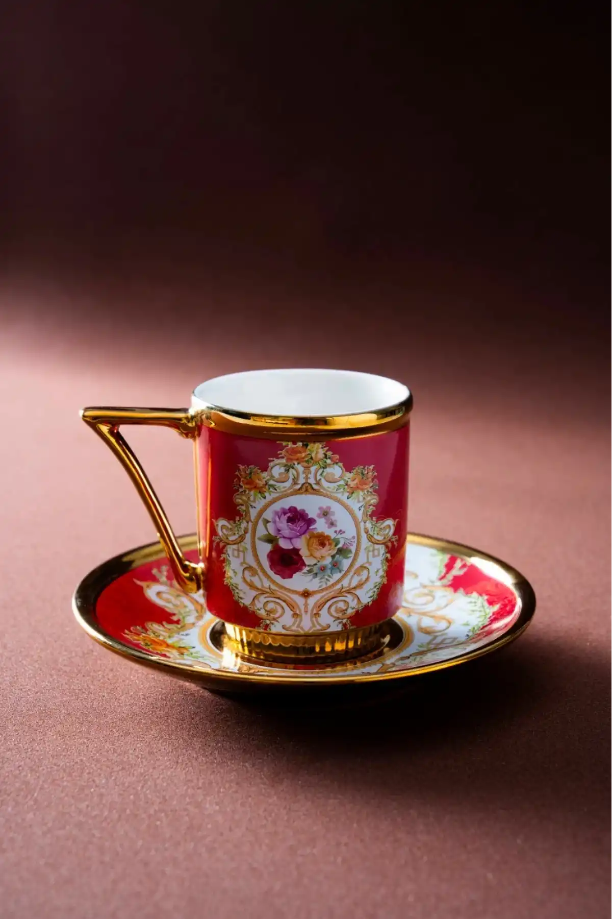 Acar ACA SHP8262 Desenli Porselen Kahve Seti 6lı