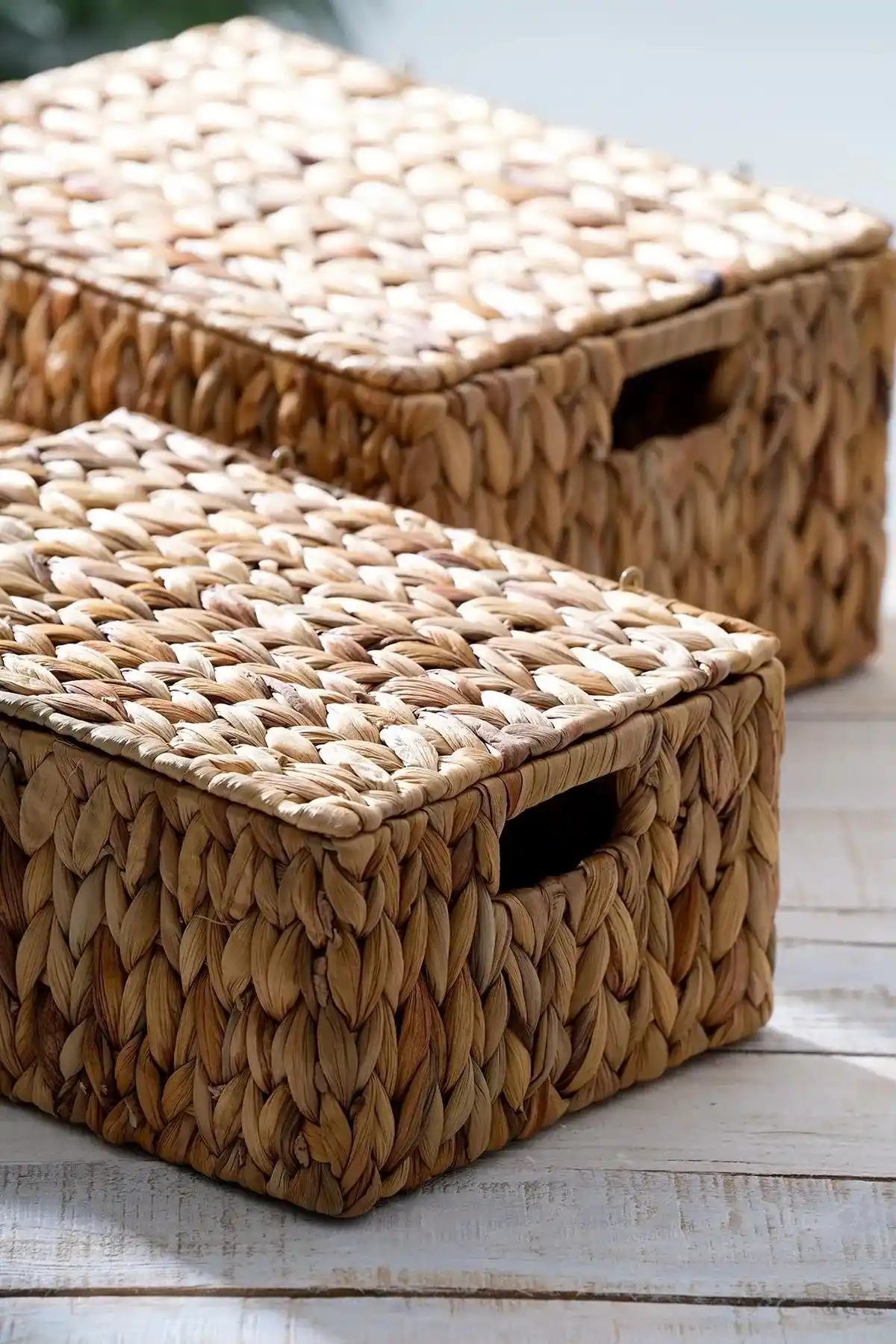 Acar ACR314 Dekoratif Kapaklı Hasır Kutu 3lü