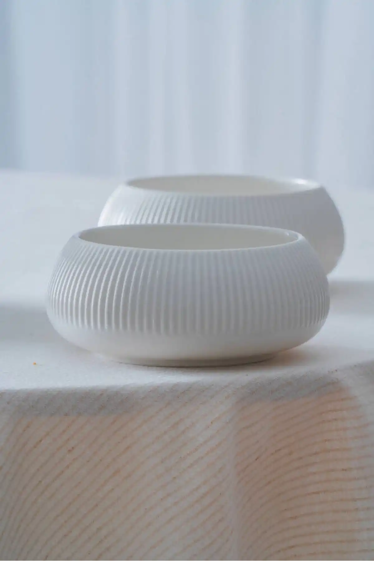 Acar Linea Porselen Beyaz Yuvarlak Kase 6lı 14.1x6 cm
