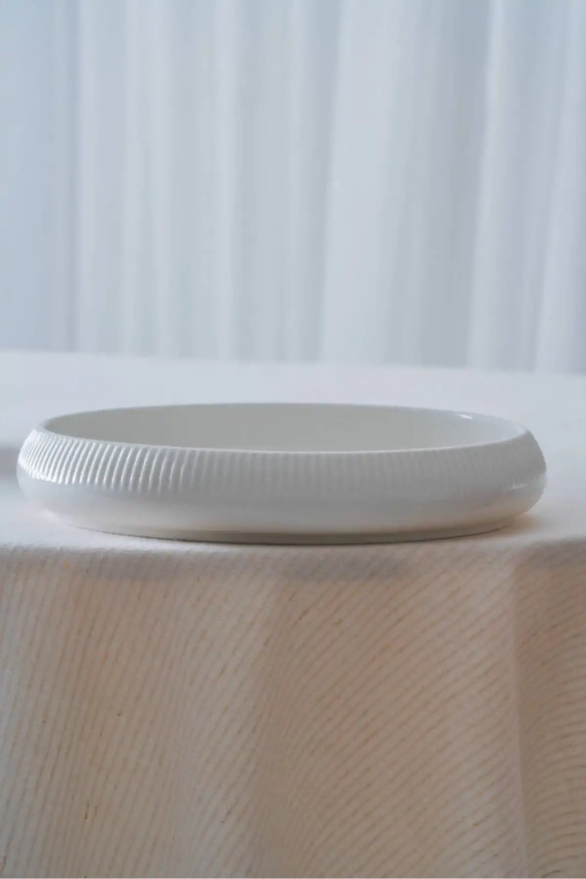 Acar Linea Porselen Beyaz Yuvarlak Tabak 6lı 24 x 3.8 cm