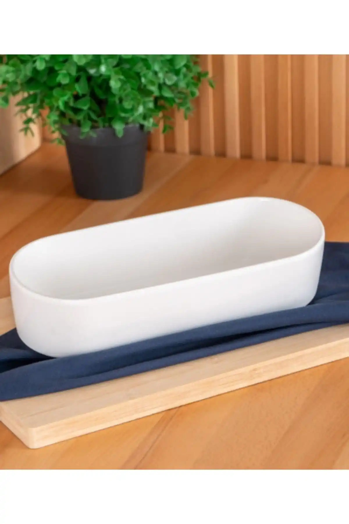 Acar SCT5391 Bianco Porselen Oval Kase 26 Cm