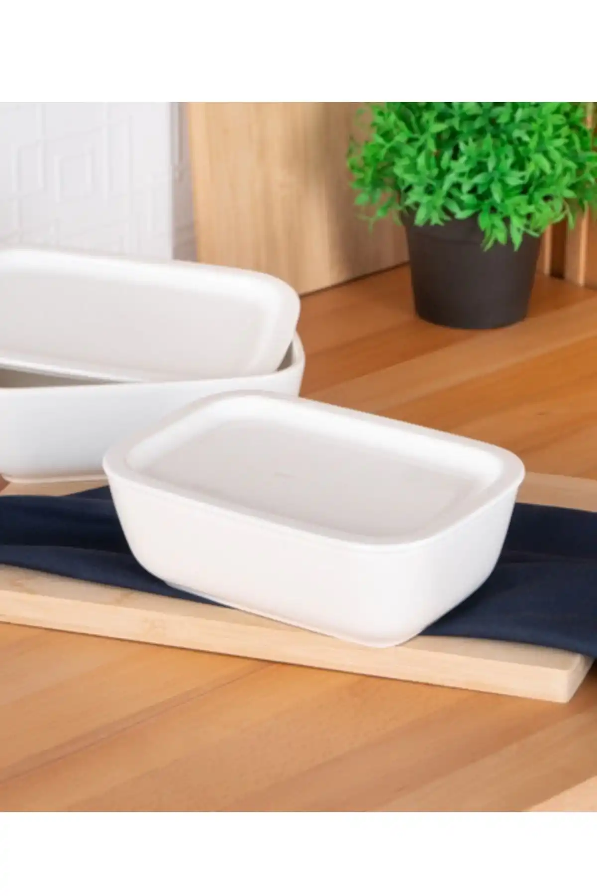 Acar SCT5427 Bianco Porselen Kapaklı Fırın Kabı 19 Cm