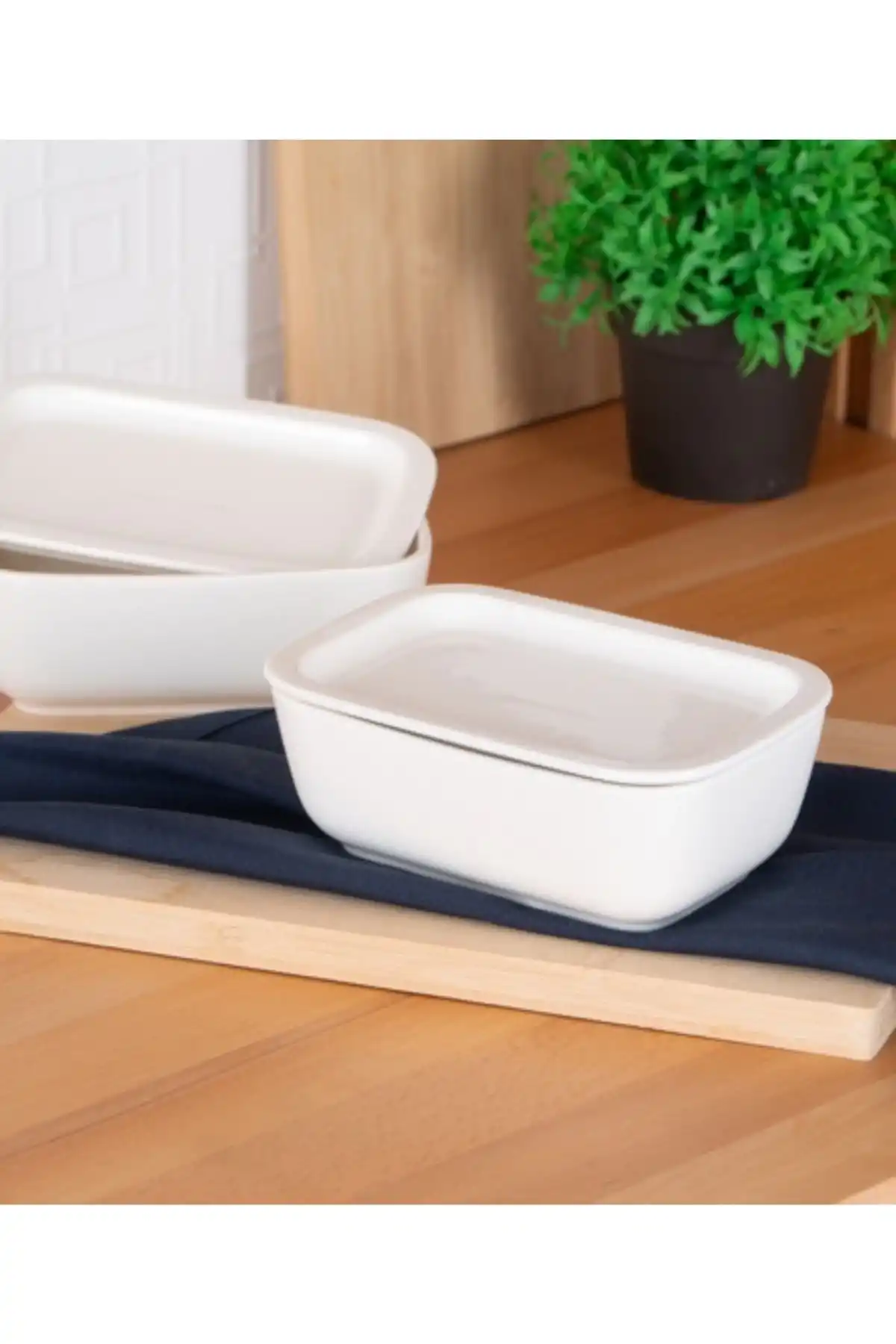 Acar SCT5428 Bianco Porselen Kapaklı Fırın Kabı 17 Cm