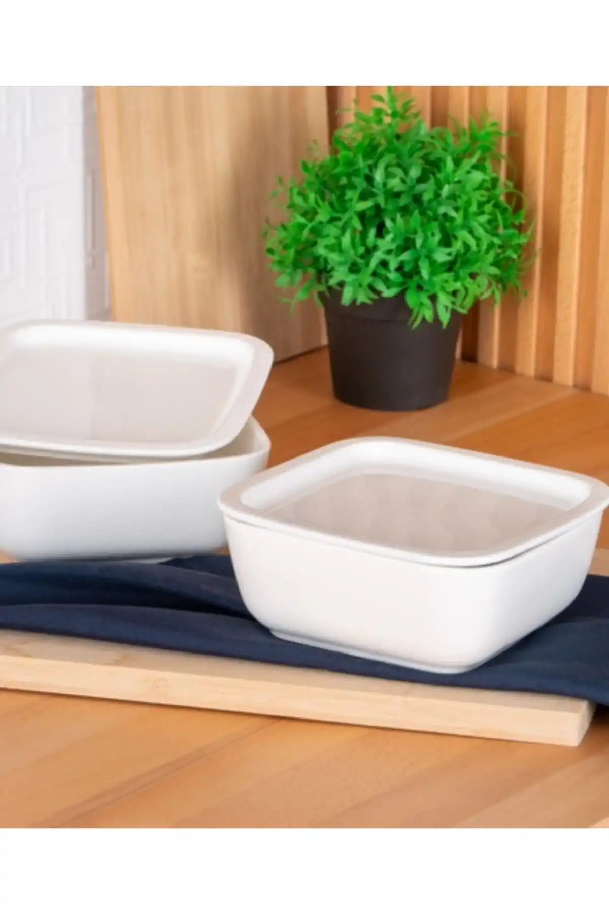 Acar SCT5429 Bianco Porselen Kapaklı Fırın Kabı 16.5 Cm