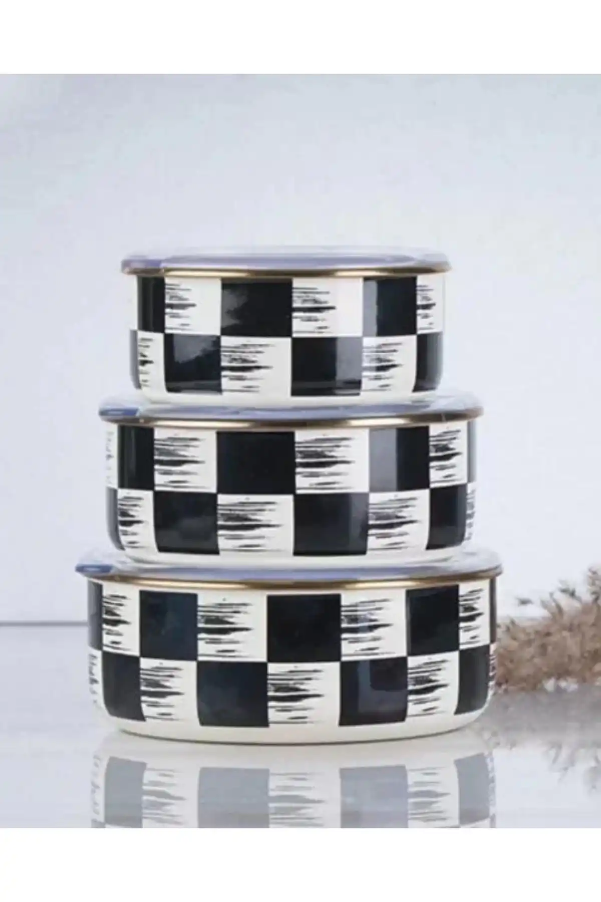 Acar XAP21.0517 Emaye Saklama Kabı 3 Lü