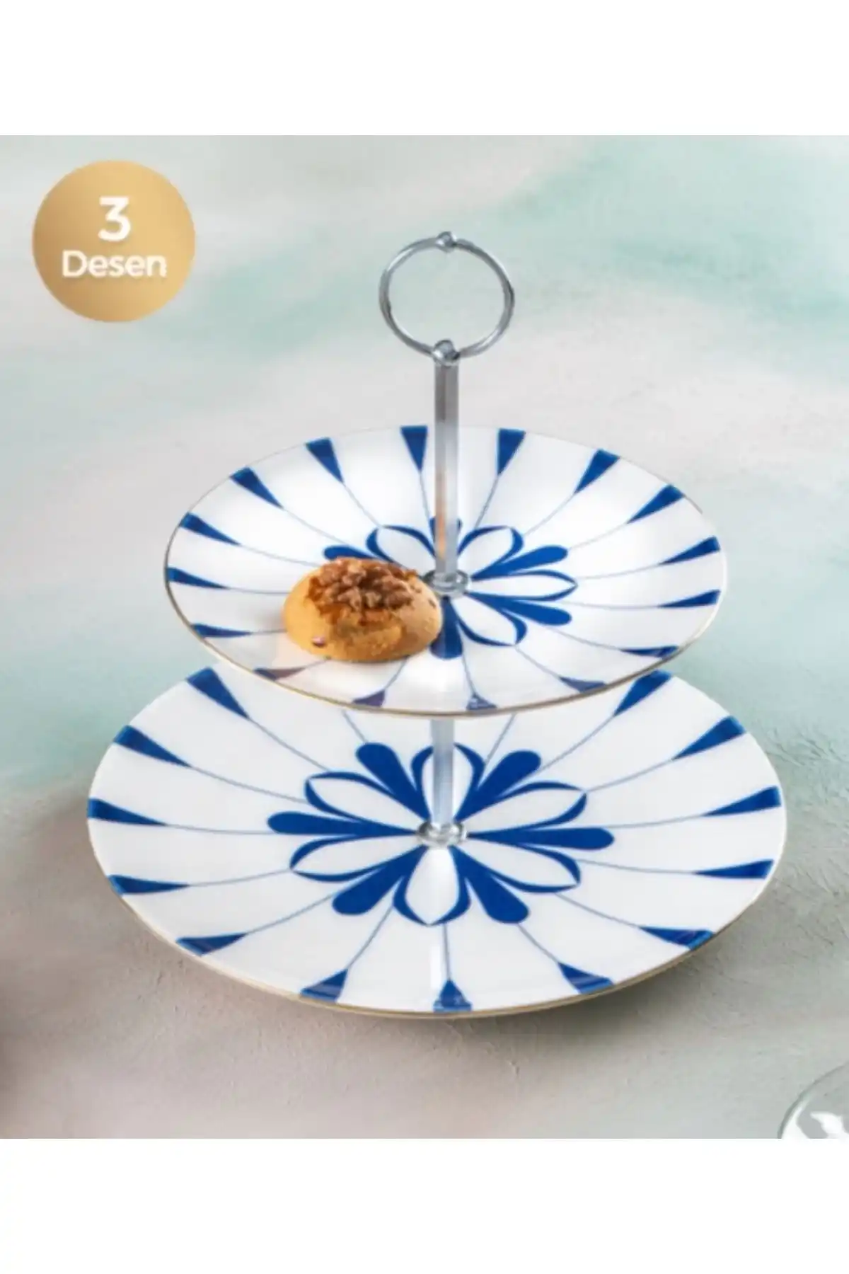 Acar XTL5585 Toby Porselen Kurabiyelik 2 Katlı 19 cm 1 Adet