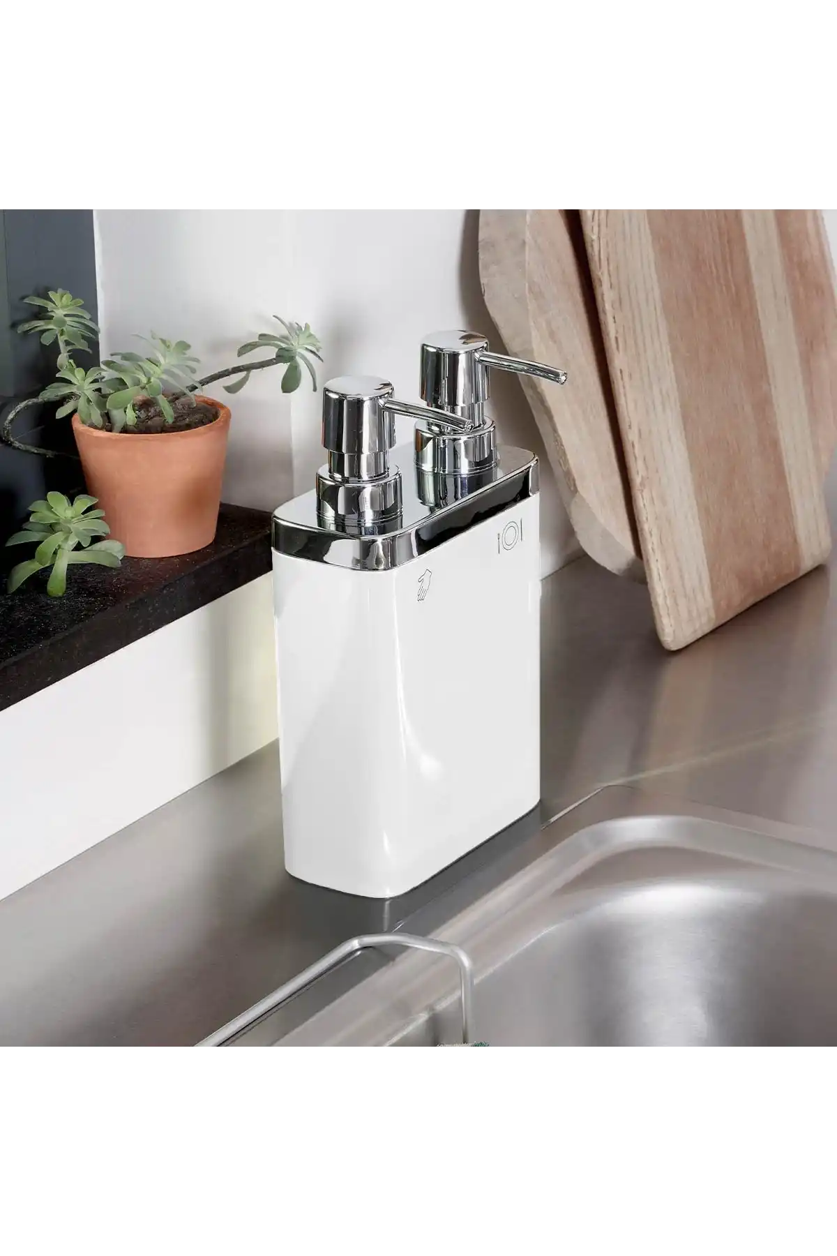 Ansan ANS E11-01 Viva Plastik Beyaz Sıvı Sabunluk 12,5 x 6 x 22 cm