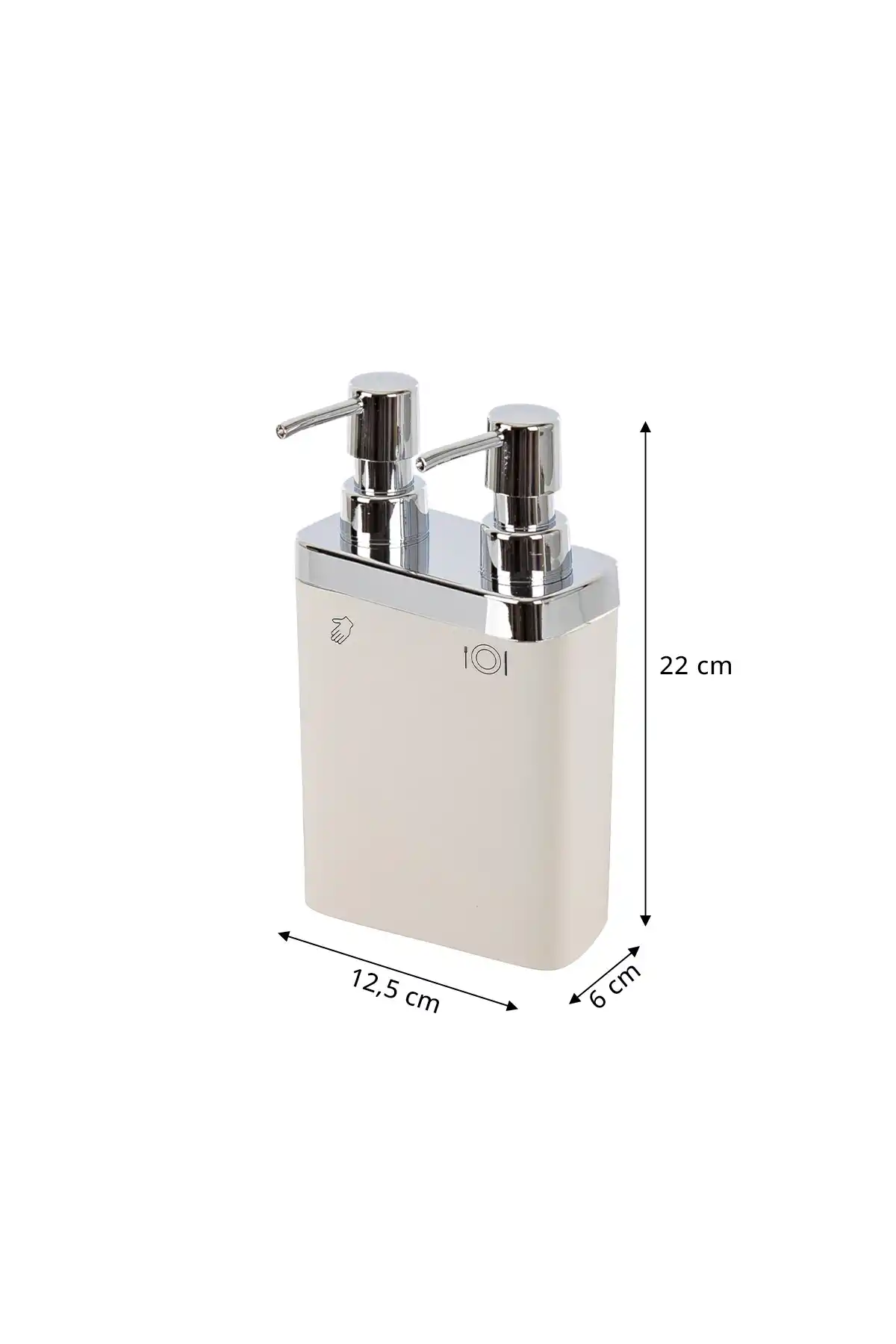 Ansan ANS E11-09 Viva Bej Renk Plastik Sıvı Sabunluk 12,5 x 6 x 22 cm