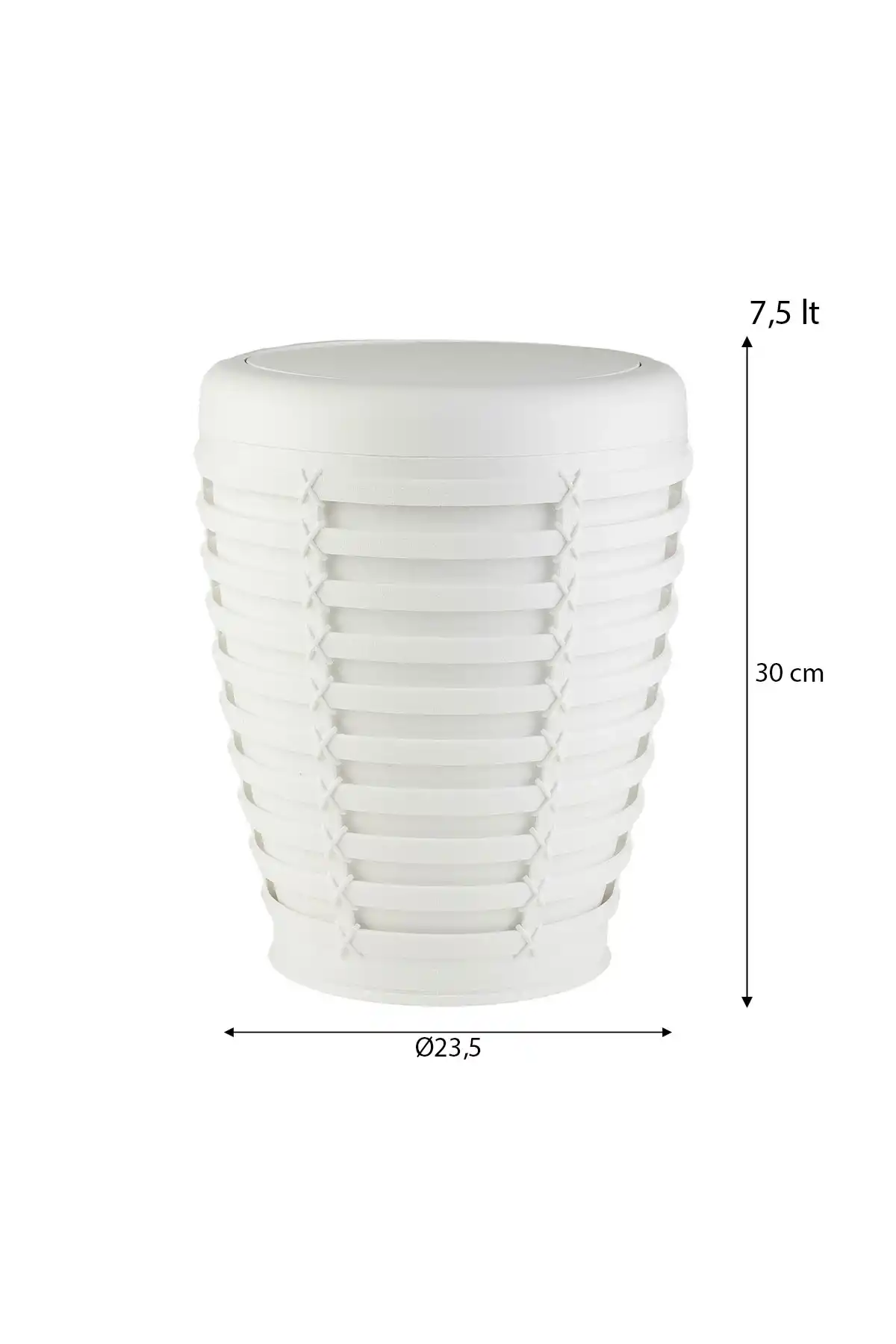 Ansan ANS E21-01 Palm Plastik Beyaz Tuvalet Kovası 23,5 x 30 cm 7,5 L