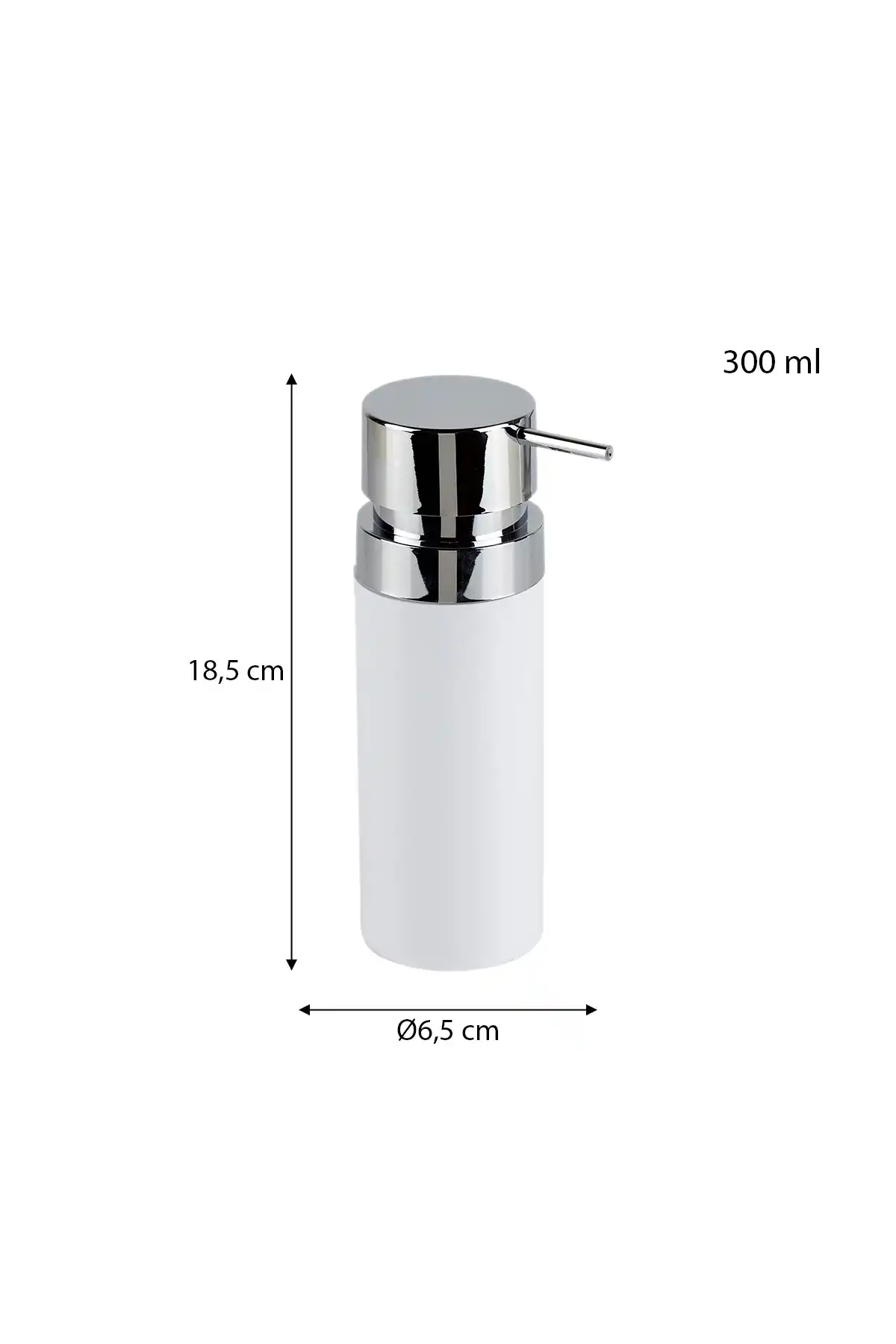 Ansan ANS E31-01 Lenox Plastik Beyaz Sıvı Sabunluk 6,5 x 18,5 cm 300 ml